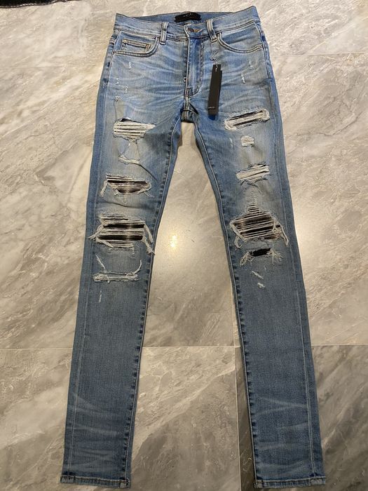 Amiri Amiri Indigo Shadow Plaid Mx1 Jeans 