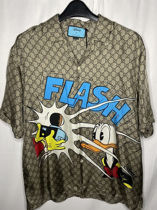 Gucci X Disney Donald Duck-print Silk Bowling Shirt for Men