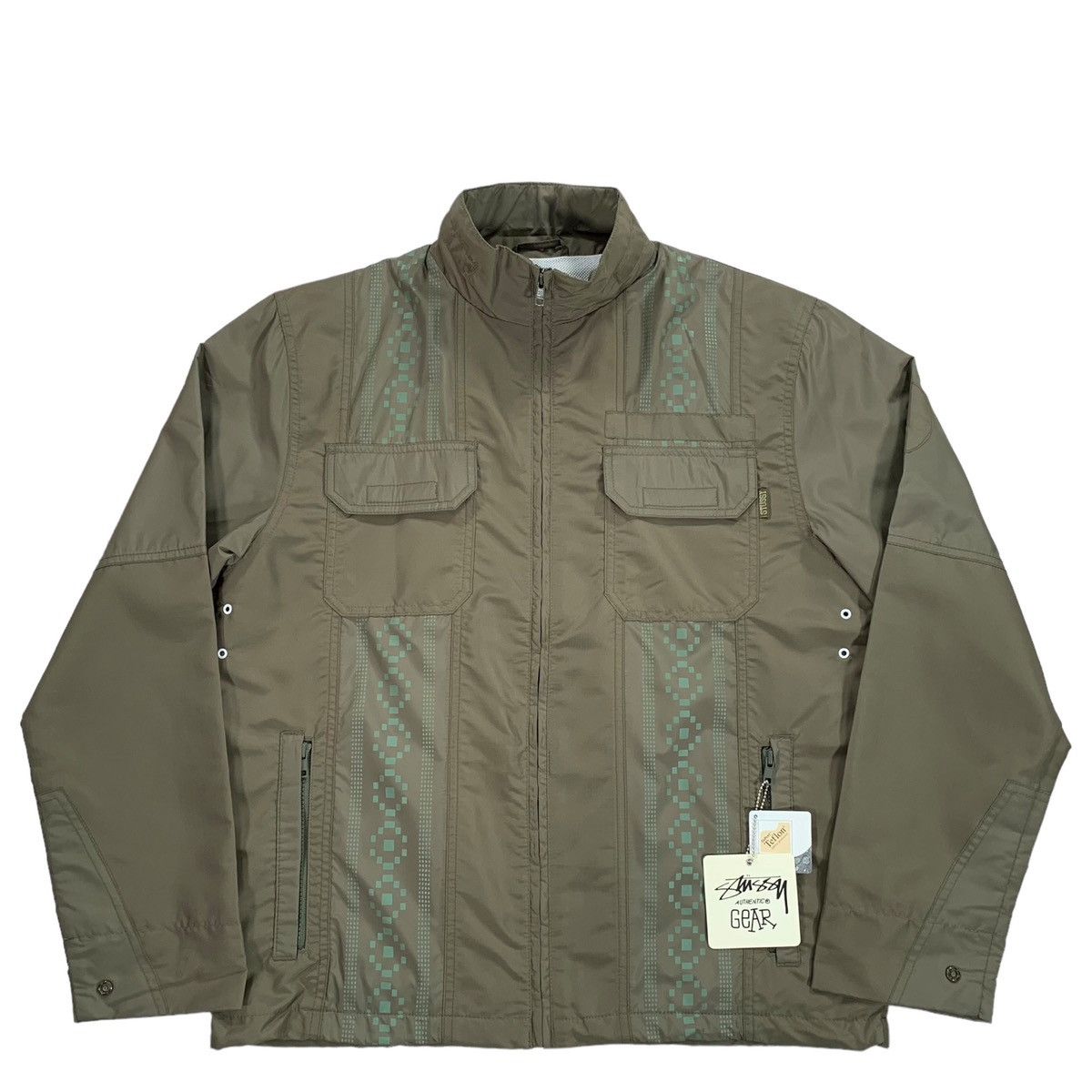 ★Stussy Beach Shell Transparent Ripstop Olive★ Stussy Beach Shell Transparent Ripstop Olive Green Jacket