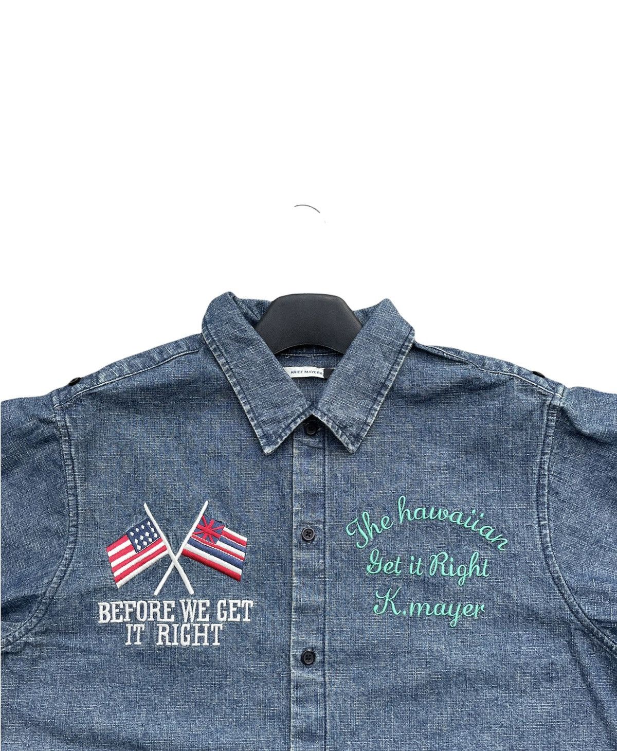 Japanese Brand Kriff Mayer Hawaiian Denim Shirt Size US M / EU 48-50 / 2 - 6 Thumbnail