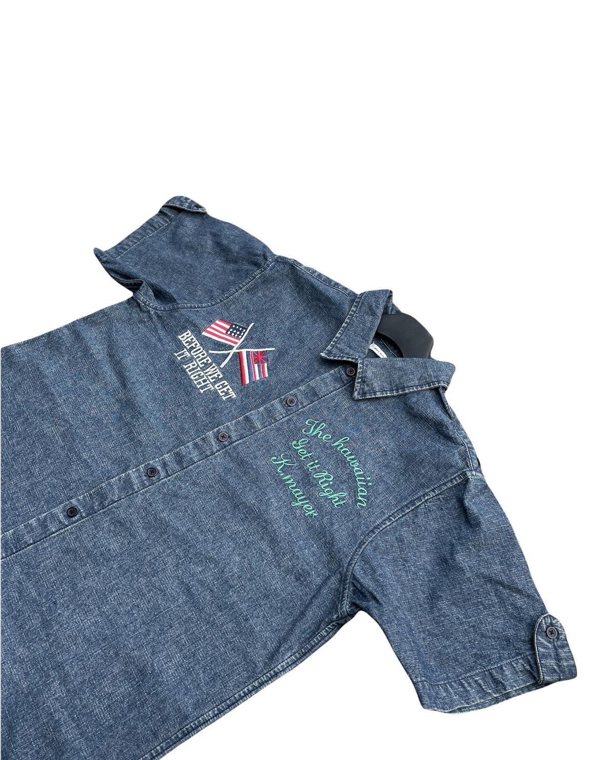 Japanese Brand Kriff Mayer Hawaiian Denim Shirt Size US M / EU 48-50 / 2 - 5 Thumbnail