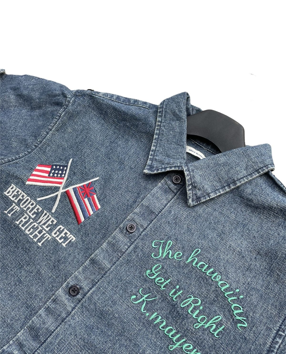 Japanese Brand Kriff Mayer Hawaiian Denim Shirt Size US M / EU 48-50 / 2 - 7 Thumbnail