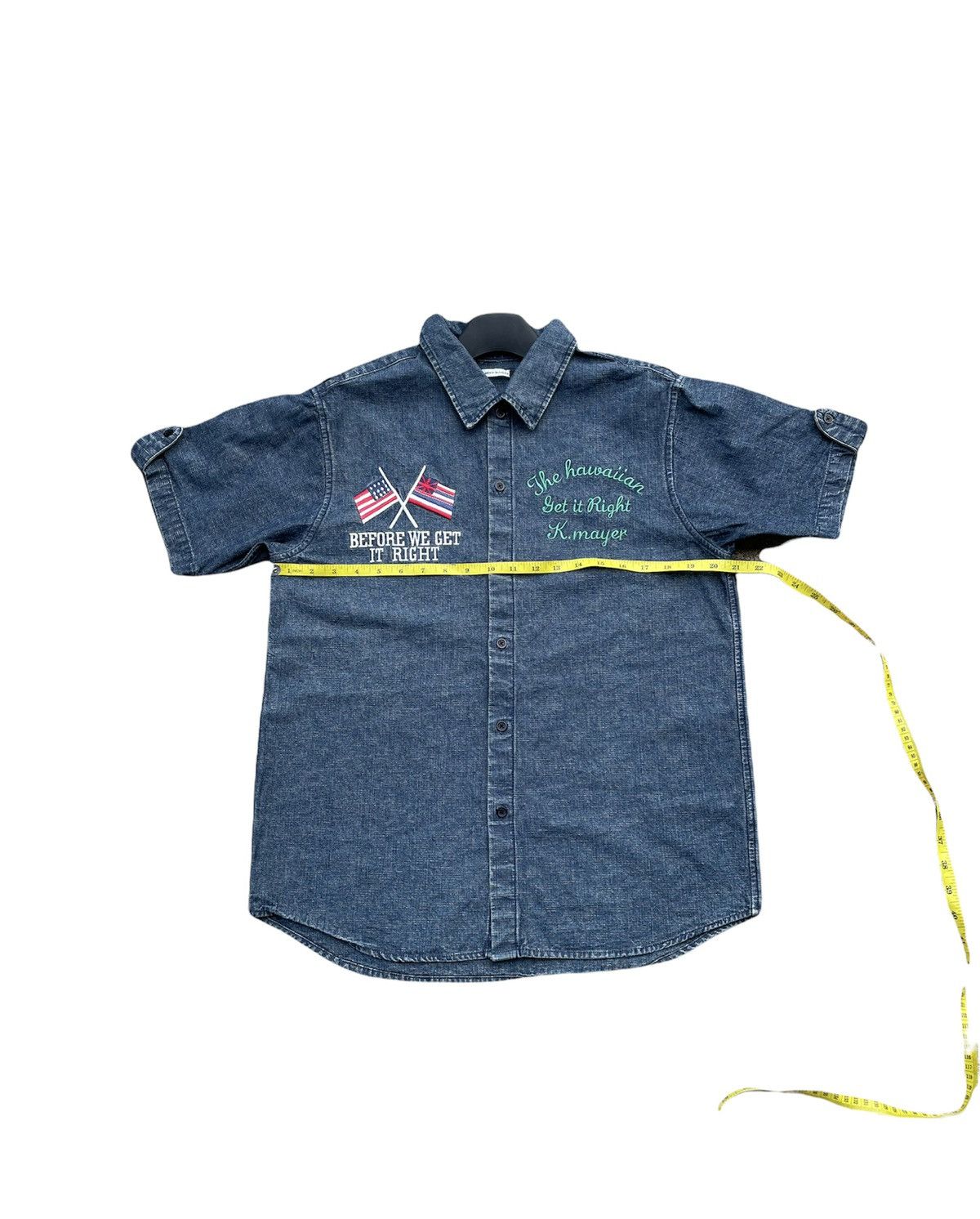 Japanese Brand Kriff Mayer Hawaiian Denim Shirt Size US M / EU 48-50 / 2 - 3 Thumbnail