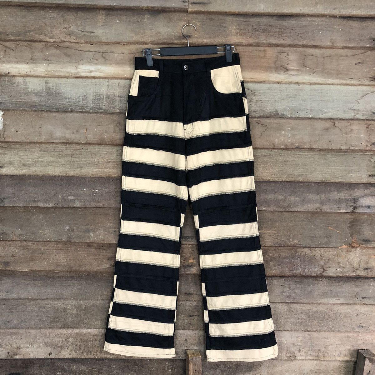 Japanese Brand FTS Company Stripe Black Straight Pants Waist 25 #A124 Size US 26 / EU 42 - 1 Thumbnail