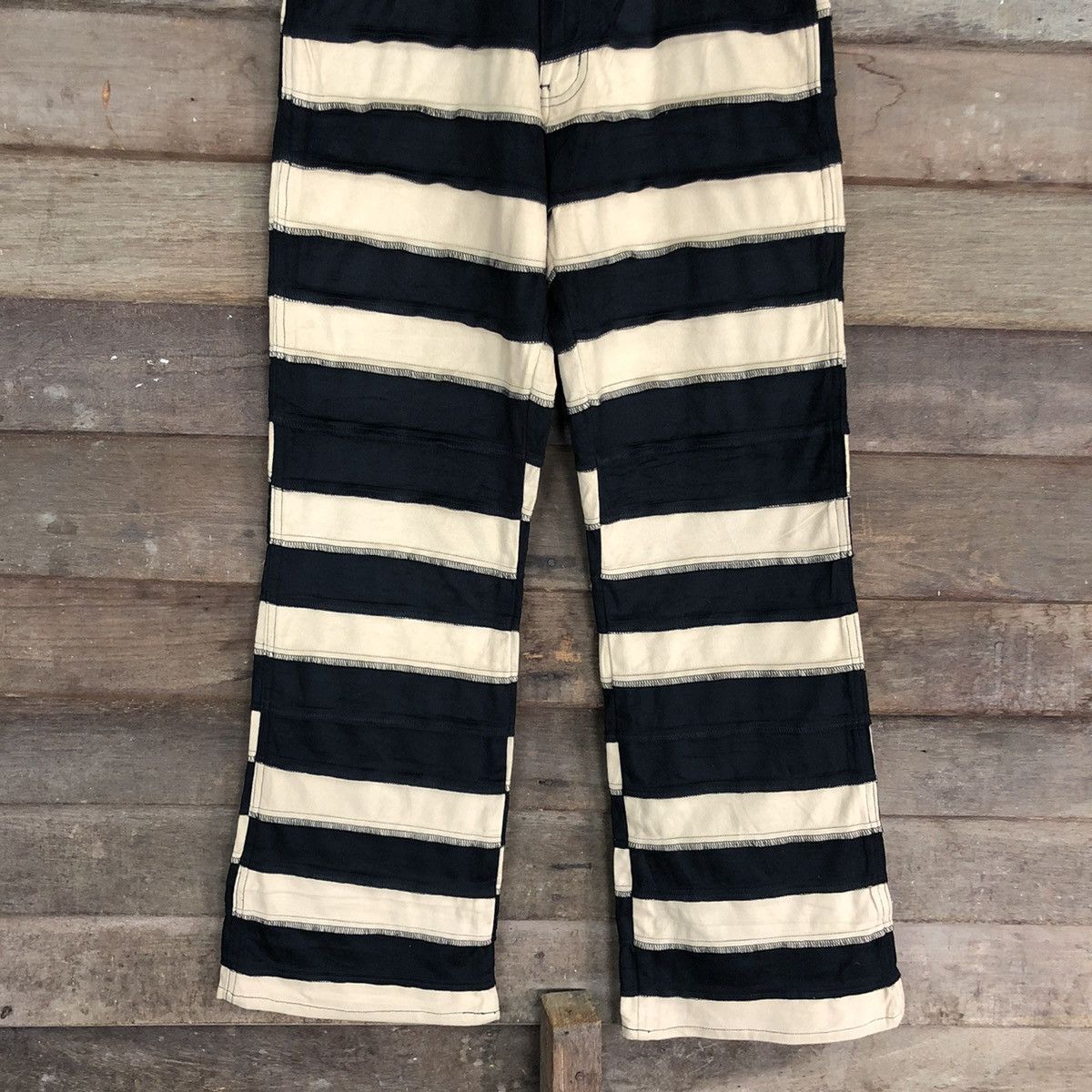 Japanese Brand FTS Company Stripe Black Straight Pants Waist 25 #A124 Size US 26 / EU 42 - 3 Thumbnail