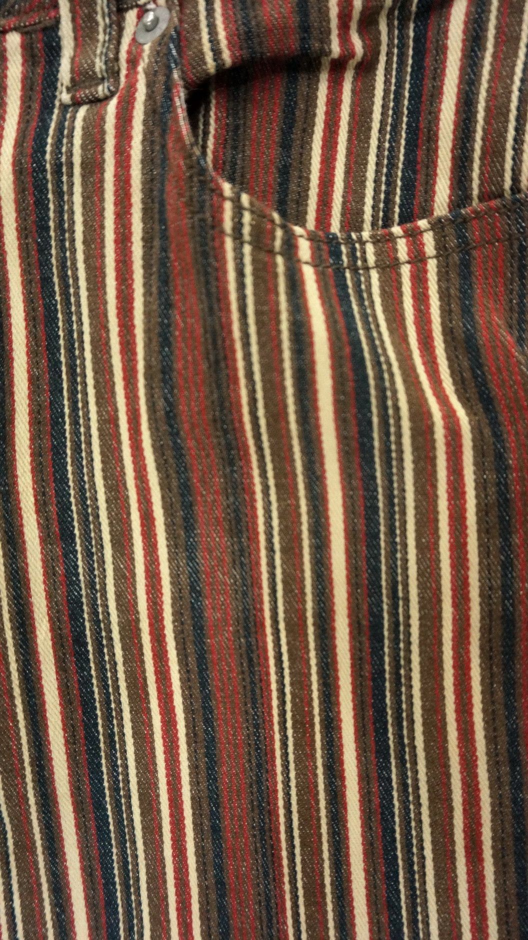 Japanese Brand 🔥🔥 Flare Vintage ORIRIN Retro Striped Lowrise Faded Denim Size US 27 - 6 Thumbnail