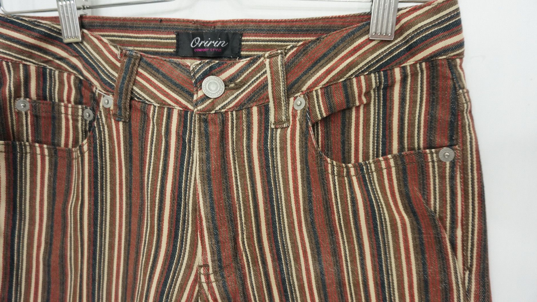 Japanese Brand 🔥🔥 Flare Vintage ORIRIN Retro Striped Lowrise Faded Denim Size US 27 - 7 Thumbnail