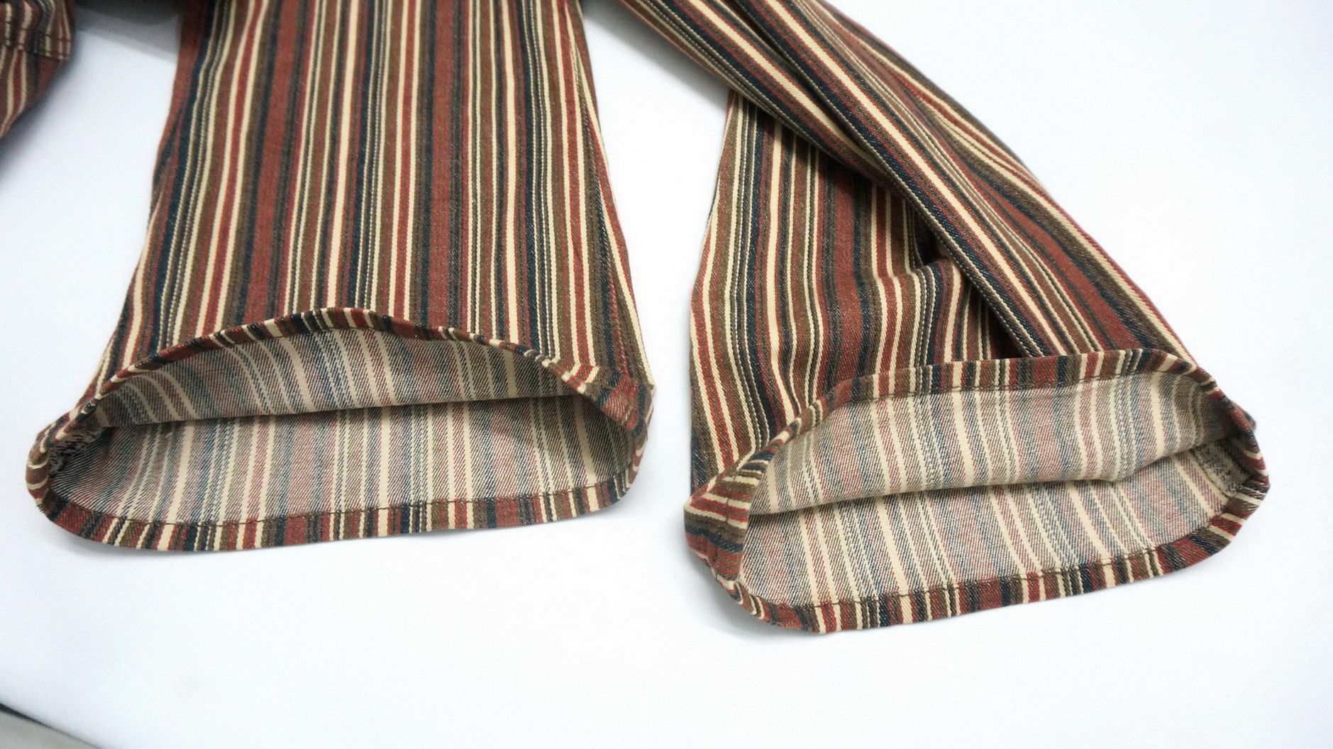 Japanese Brand 🔥🔥 Flare Vintage ORIRIN Retro Striped Lowrise Faded Denim Size US 27 - 19 Thumbnail