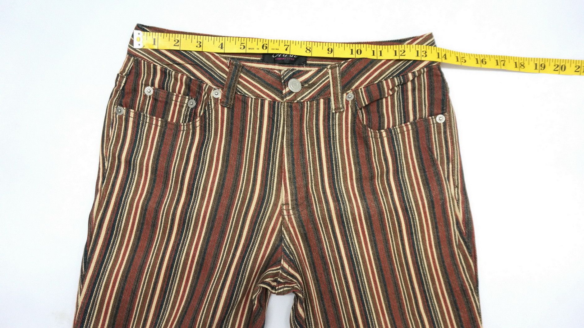 Japanese Brand 🔥🔥 Flare Vintage ORIRIN Retro Striped Lowrise Faded Denim Size US 27 - 10 Thumbnail