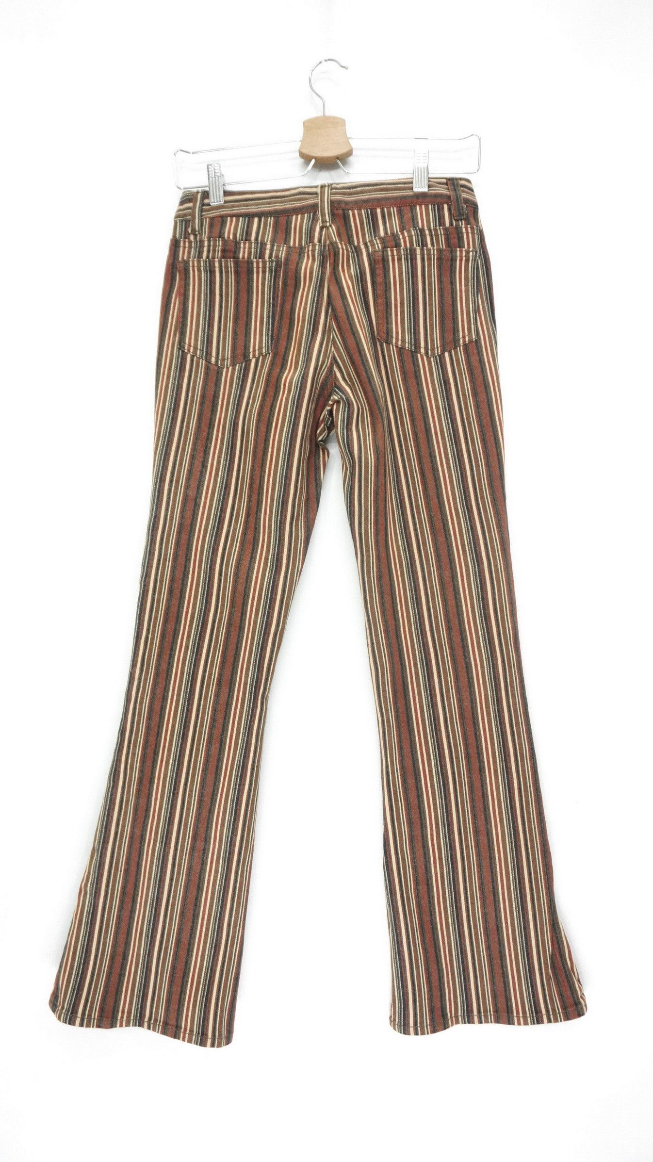 Japanese Brand 🔥🔥 Flare Vintage ORIRIN Retro Striped Lowrise Faded Denim Size US 27 - 3 Thumbnail