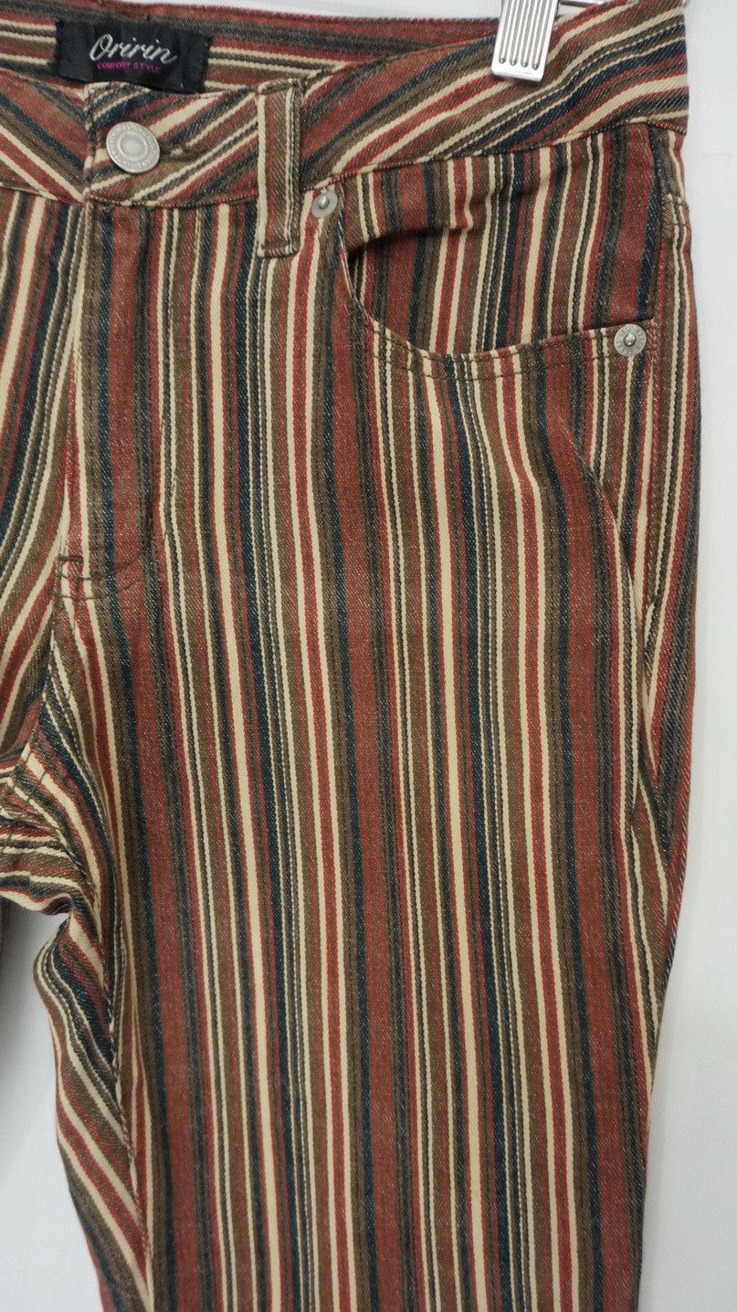 Japanese Brand 🔥🔥 Flare Vintage ORIRIN Retro Striped Lowrise Faded Denim Size US 27 - 4 Thumbnail