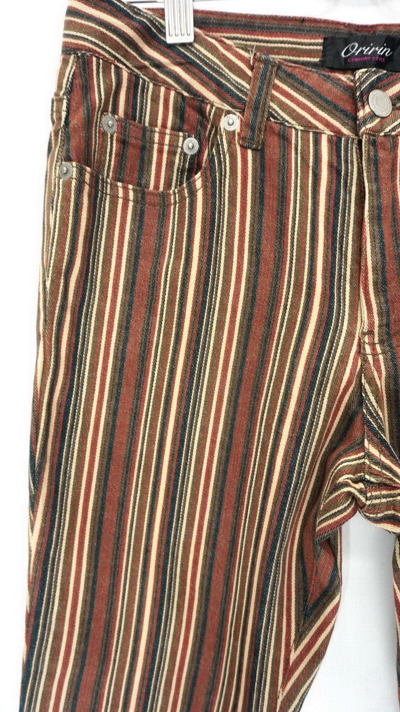 Japanese Brand 🔥🔥 Flare Vintage ORIRIN Retro Striped Lowrise Faded Denim Size US 27 - 5 Thumbnail