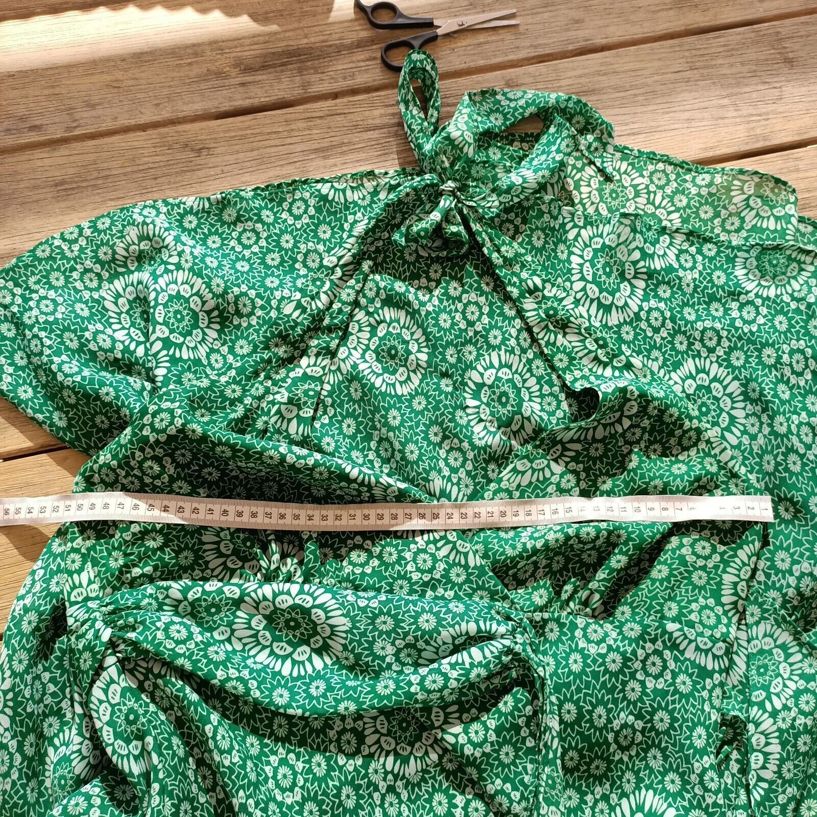 Designer Vintage 80s 90s Floral Halter Midi Dress Size XL / US 12-14 / IT 48-50 - 7 Thumbnail