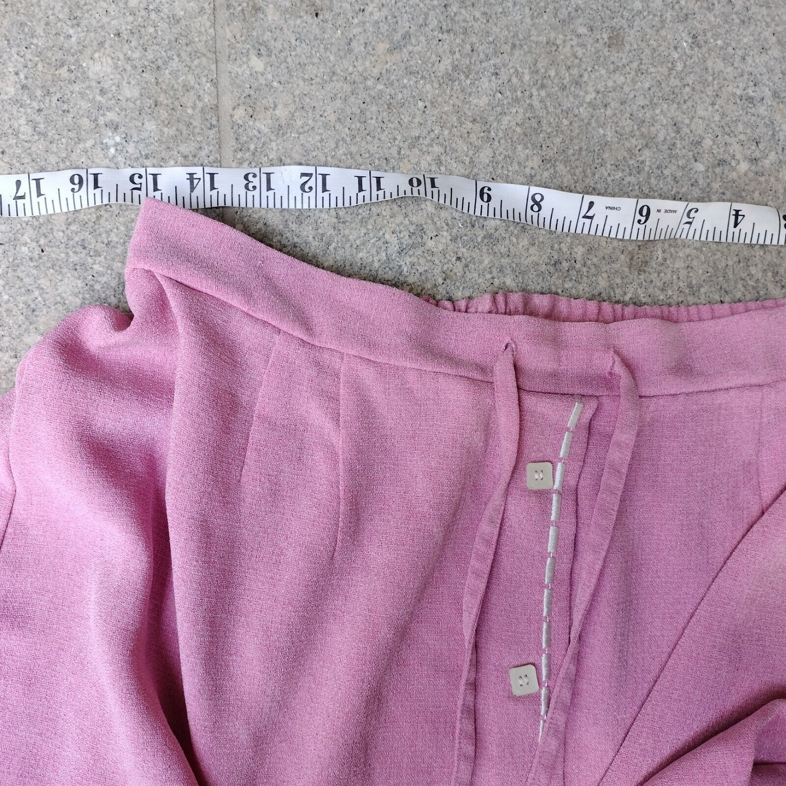 Vintage Vintage 80s Skirt Pink Midi High Waist Knit Button Up Retro Size 34" / US 12 / IT 48 - 9 Thumbnail