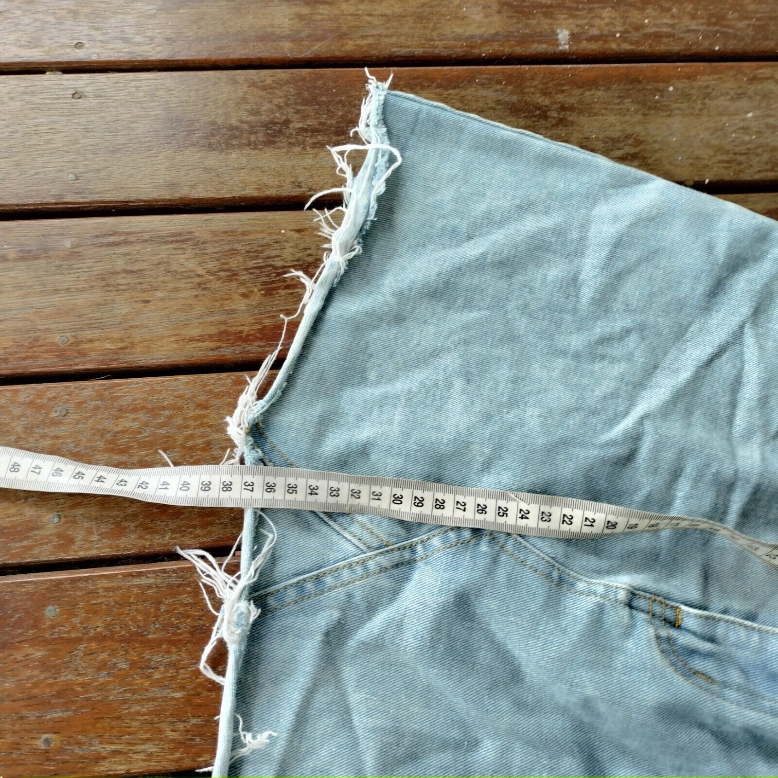 PRINCESS POLLY Princess Polly Skirt Blue Denim A Line Mini Distressed Size 28" / US 6 / IT 42 - 9 Thumbnail