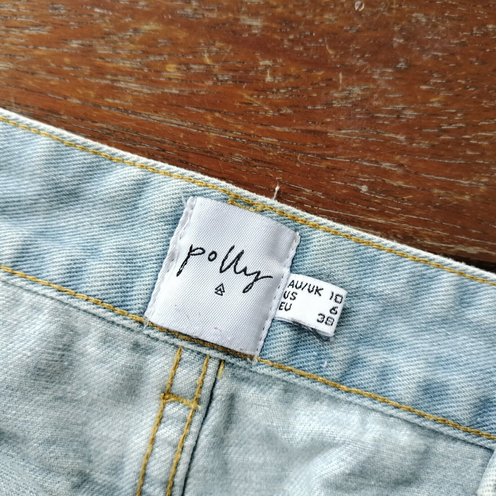 PRINCESS POLLY Princess Polly Skirt Blue Denim A Line Mini Distressed Size 28" / US 6 / IT 42 - 5 Thumbnail