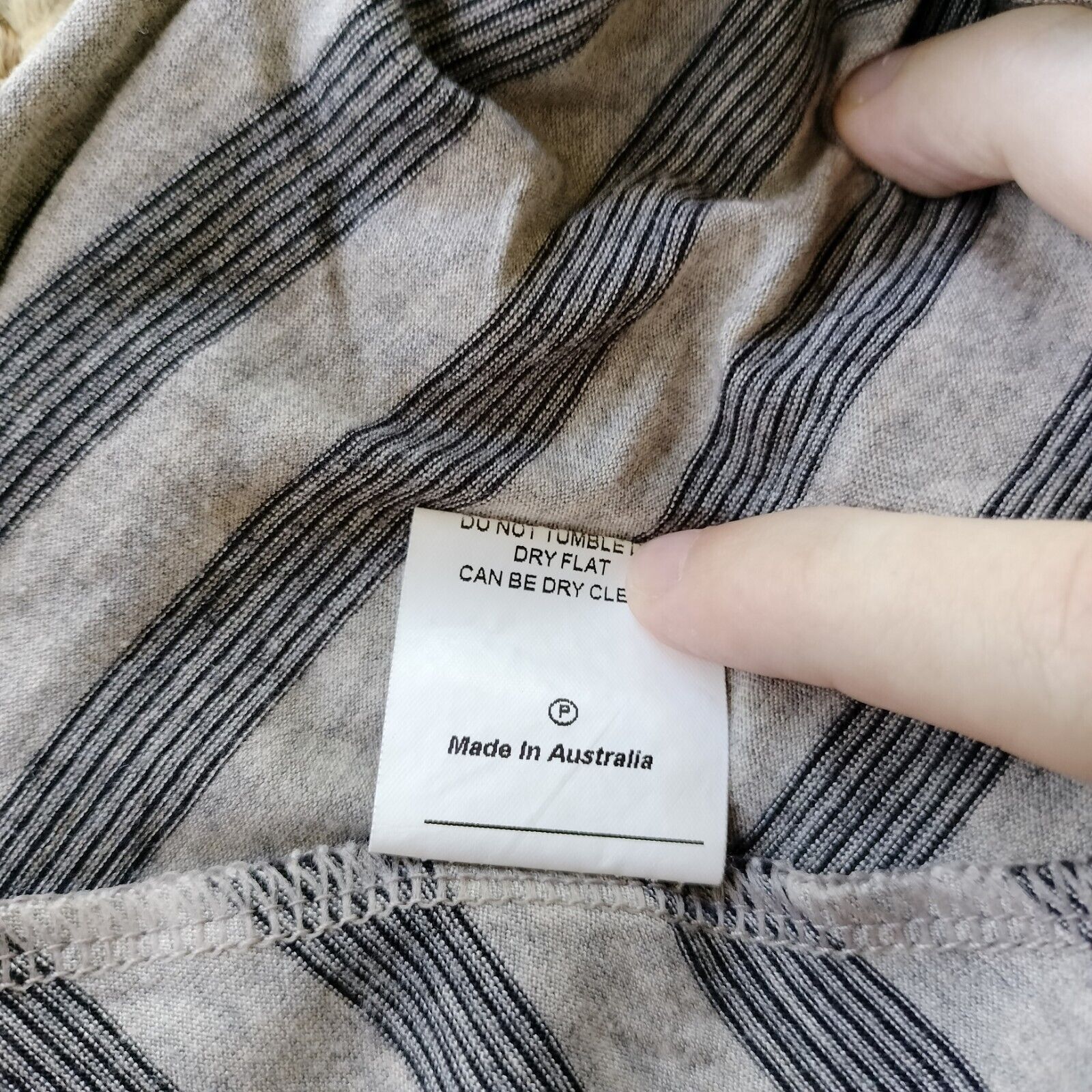Designer × Man Made In Australia Hammock & Vine Blouse Top Striped Long Sleeve Hanky Hem Size M / US 6-8 / IT 42-44 - 9 Thumbnail