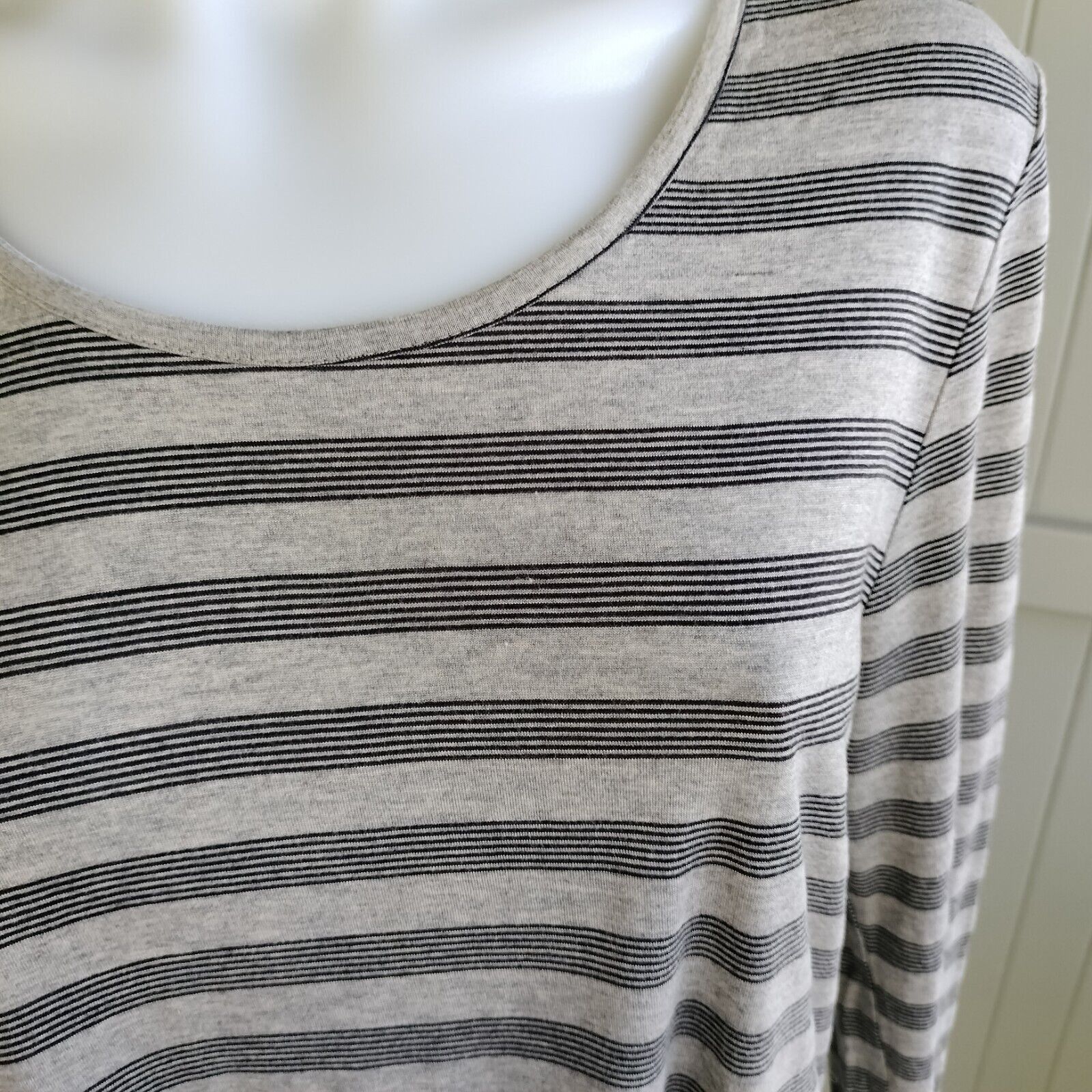 Designer × Man Made In Australia Hammock & Vine Blouse Top Striped Long Sleeve Hanky Hem Size M / US 6-8 / IT 42-44 - 5 Thumbnail