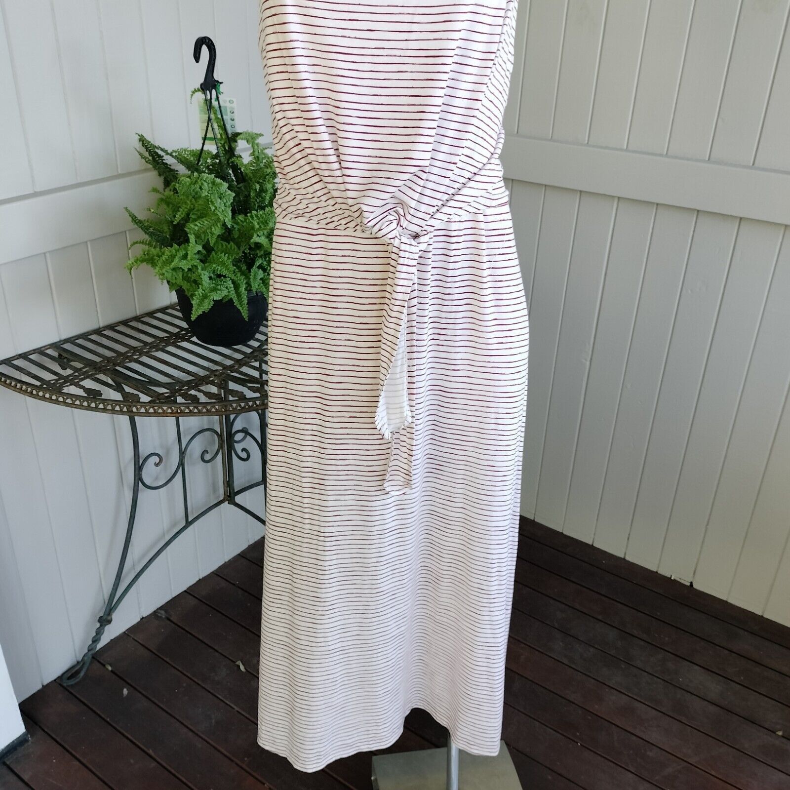 Designer Autograph Dress Maxi Striped Jersey Tie Waist Sleeveless Size XL / US 12-14 / IT 48-50 - 5 Thumbnail