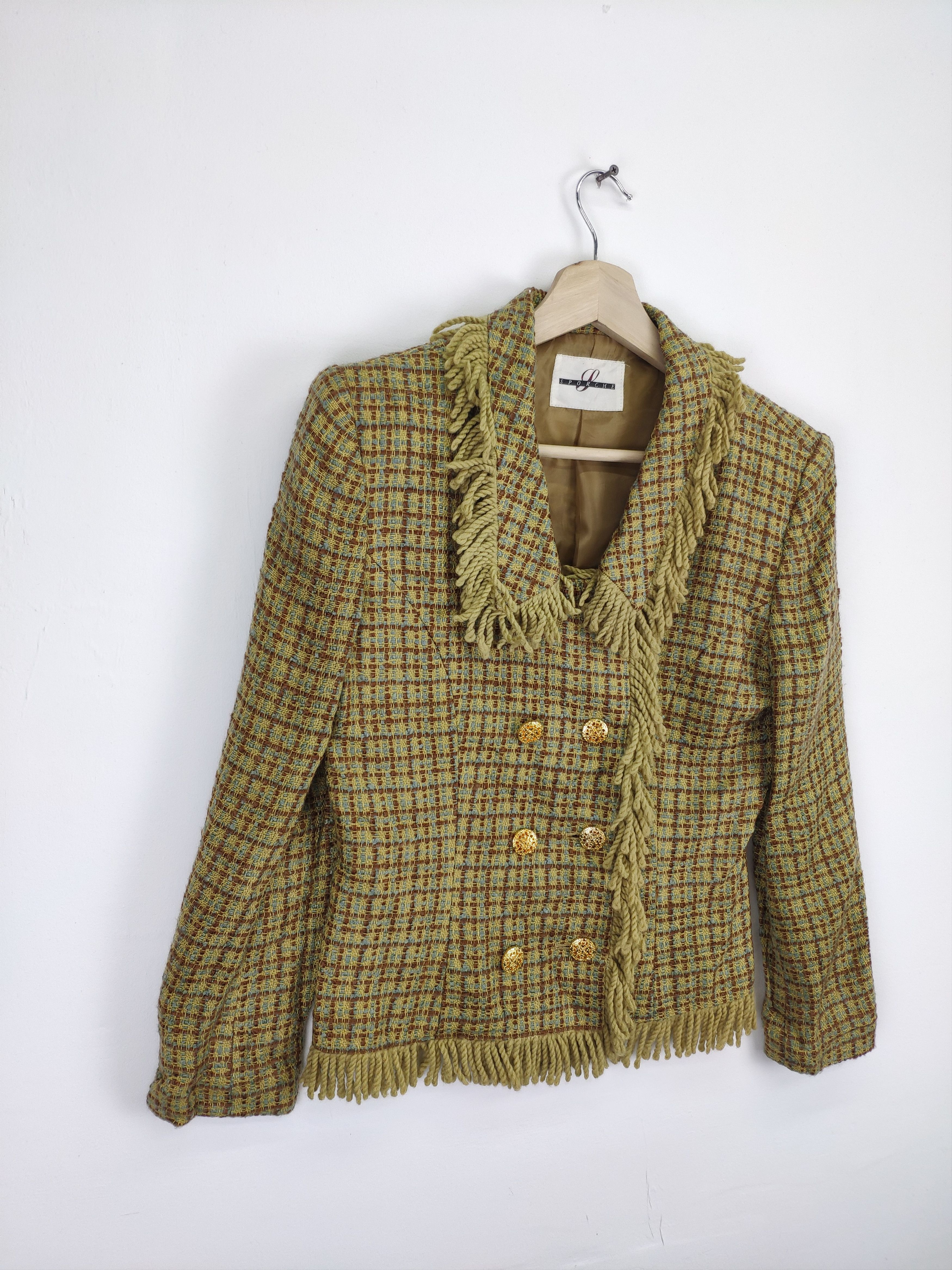 Japanese Brand × Le Grande Bleu (L.G.B.) Vintage Wool Tweed Jacket Chanel Style Size S / US 4 / IT 40 - 3 Thumbnail