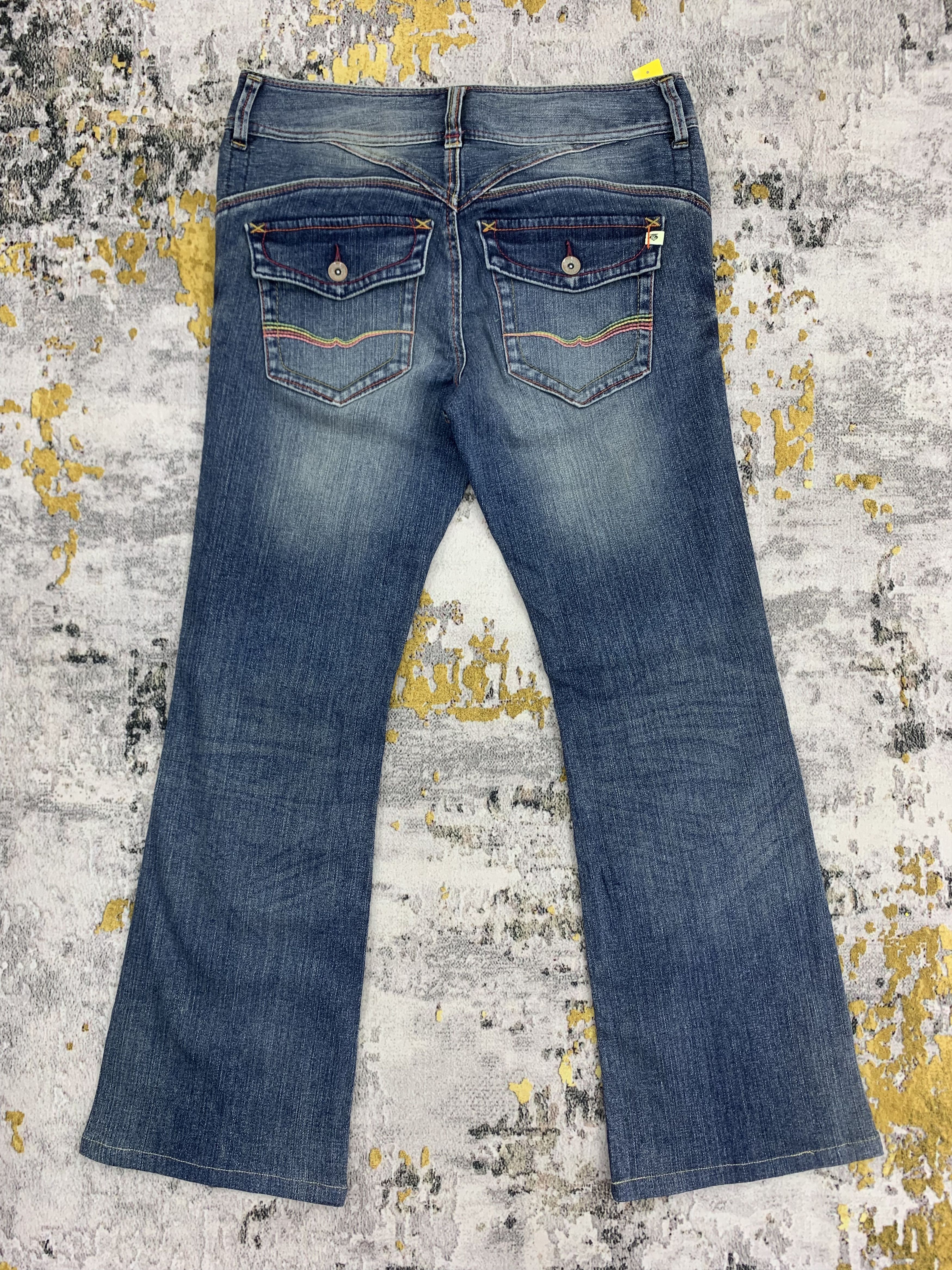 Japanese Brand Flared Jeans Blue Distressed Denim Bootcut Size US 31 - 4 Thumbnail