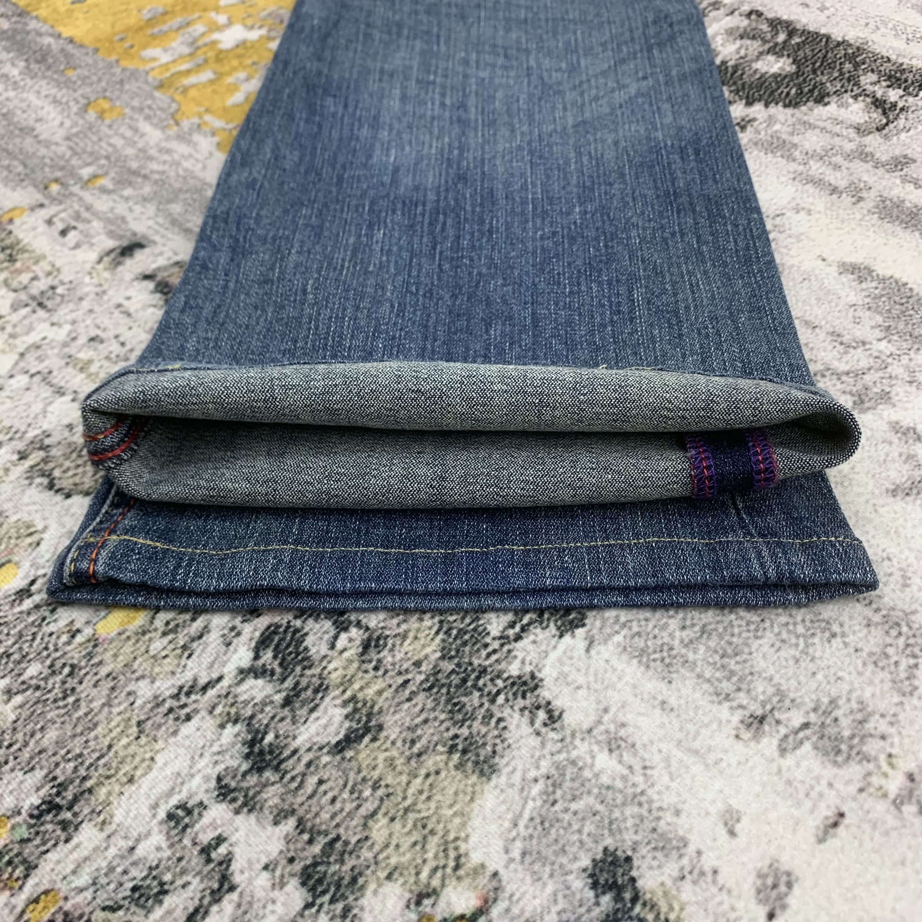 Japanese Brand Flared Jeans Blue Distressed Denim Bootcut Size US 31 - 7 Thumbnail