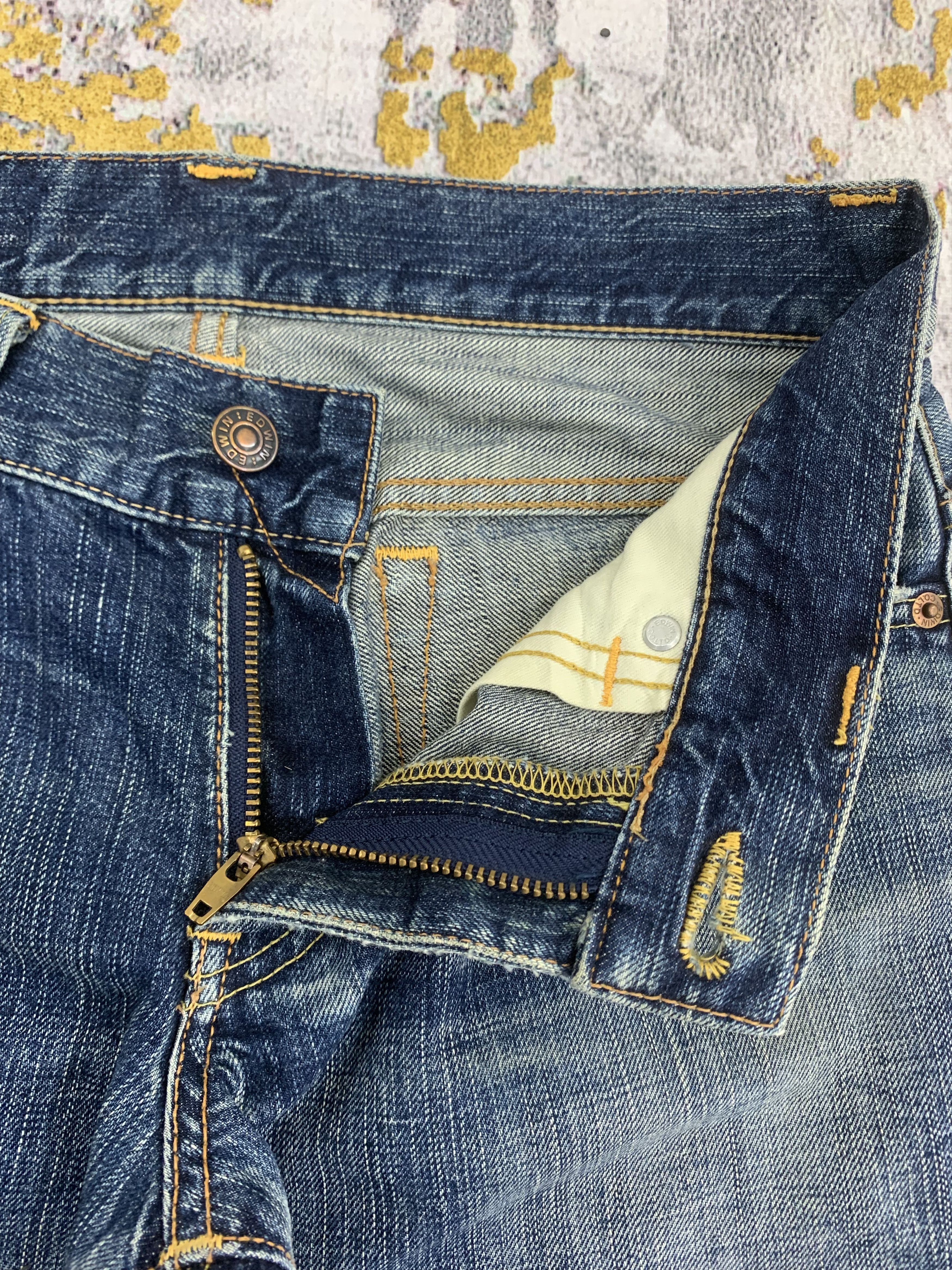 Edwin Ripped Jeans Blue Distressed Denim Edwin Size US 29 - 3 Thumbnail