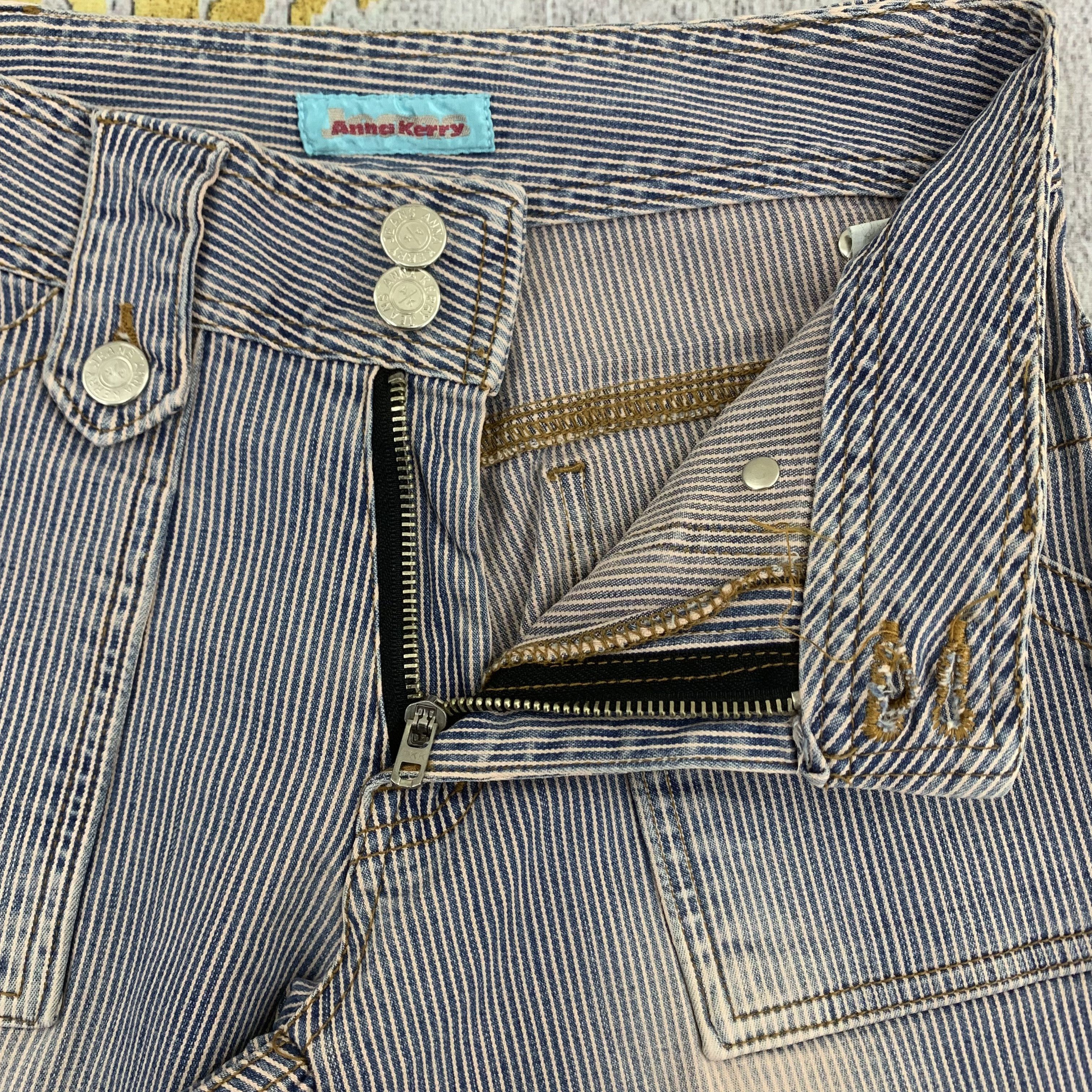 Japanese Brand Womenswear | Anna Kerry Cargo Pants Striped size 24 Size 26" / US 2 / IT 38 - 3 Thumbnail