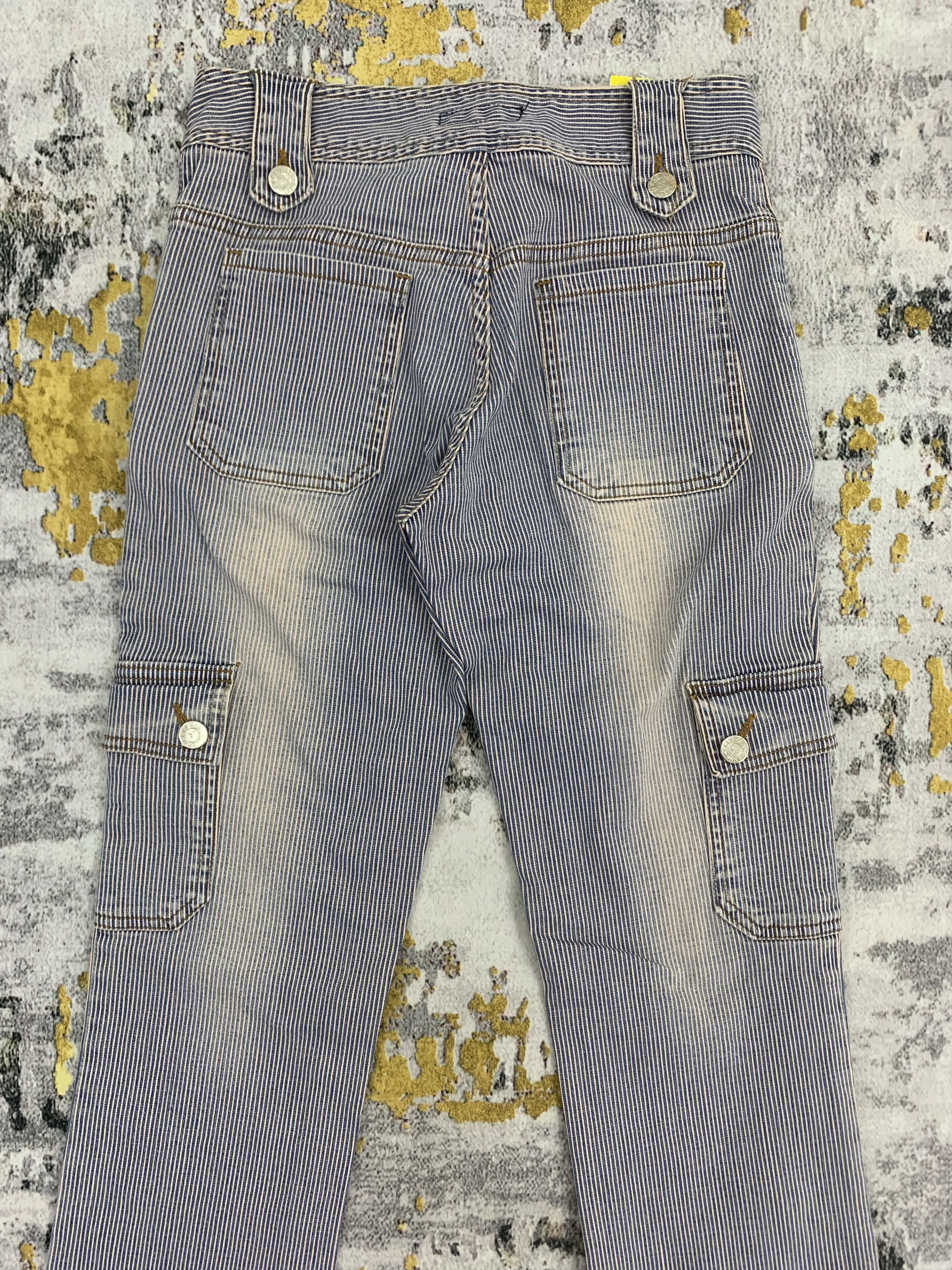 Japanese Brand Womenswear | Anna Kerry Cargo Pants Striped size 24 Size 26" / US 2 / IT 38 - 6 Thumbnail