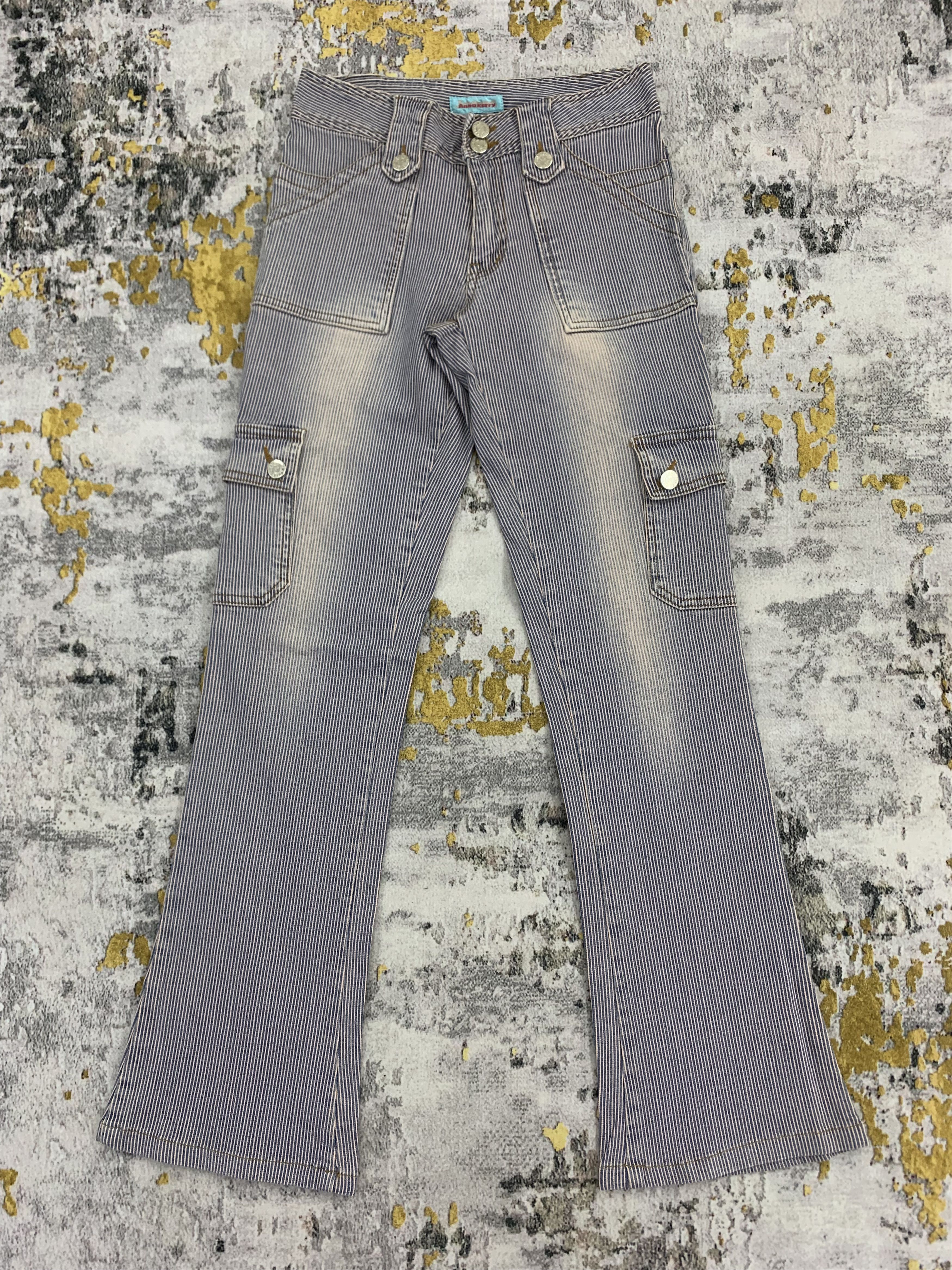 Japanese Brand Womenswear | Anna Kerry Cargo Pants Striped size 24 Size 26" / US 2 / IT 38 - 1 Thumbnail
