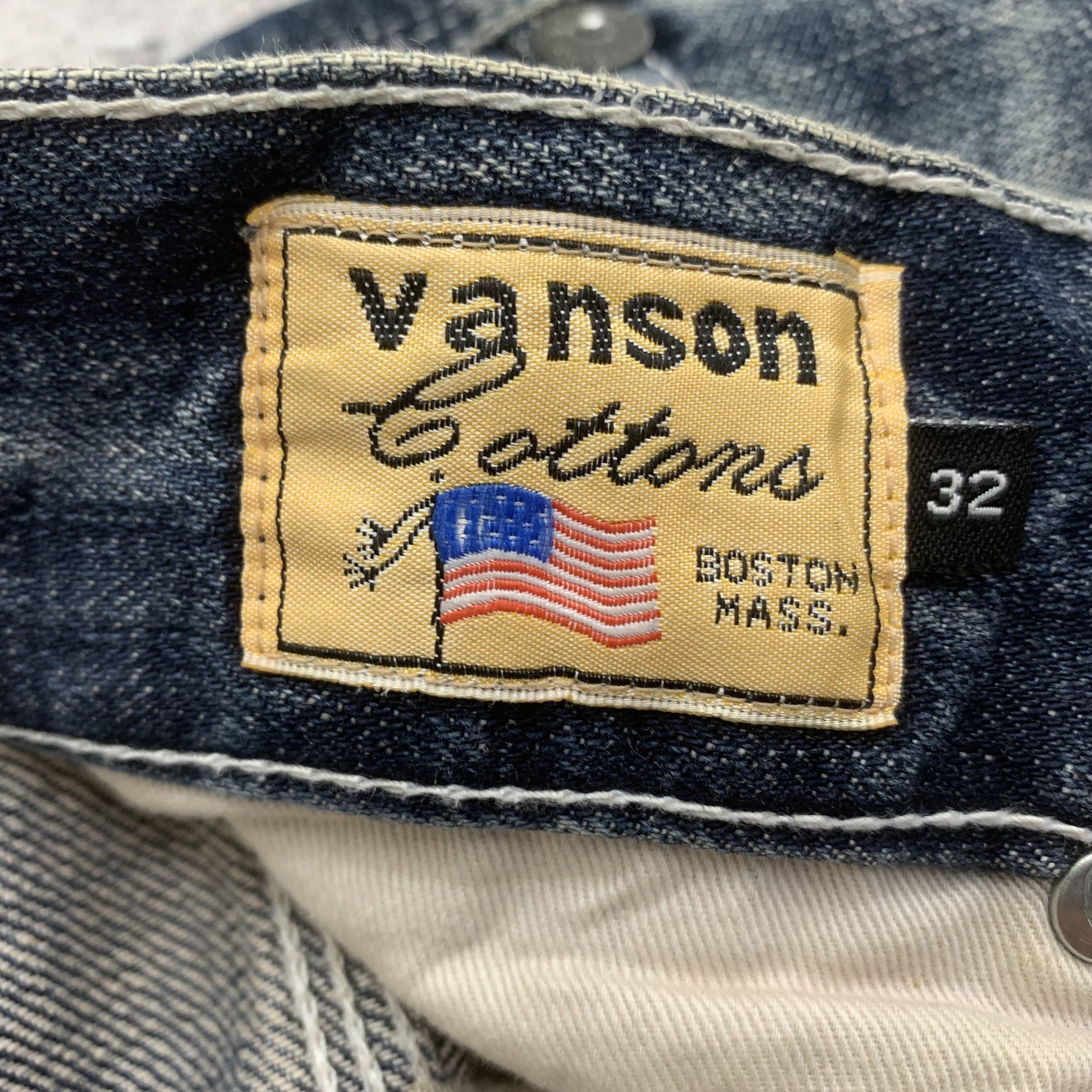 Vanson Leathers Blue Faded Jeans Vanson Leathers Motorcycles Size US 33 - 4 Thumbnail