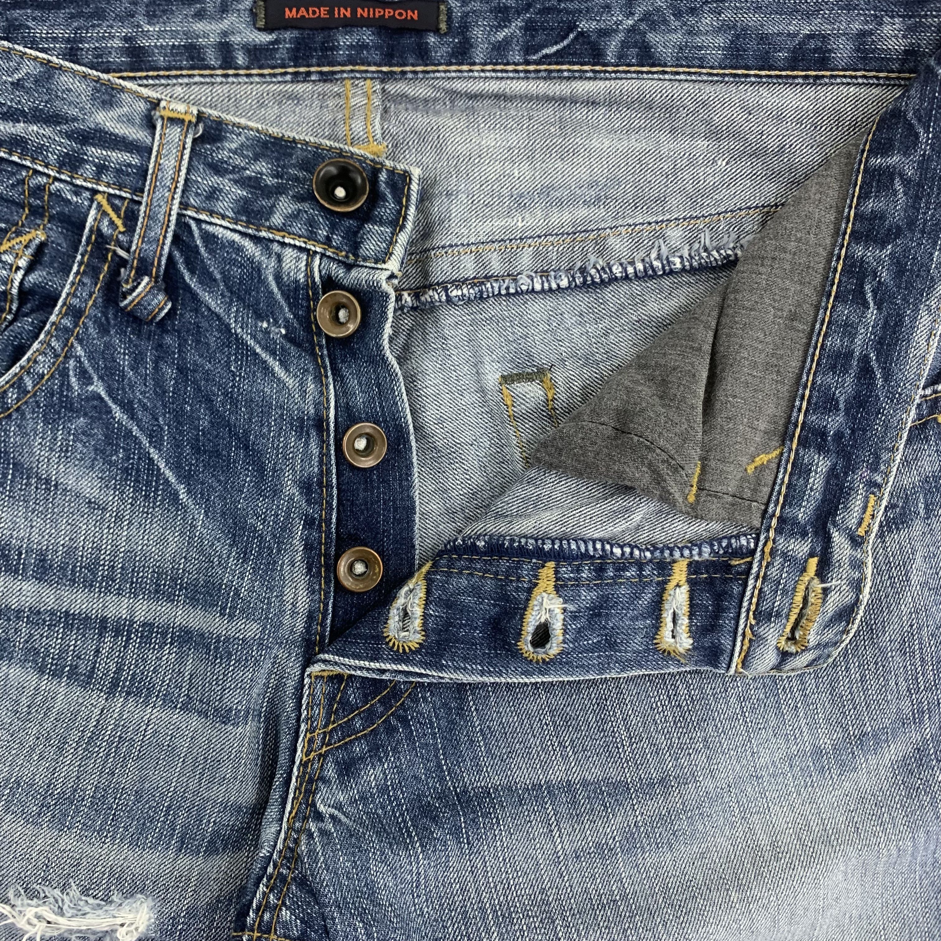 Japanese Brand Ripped Jeans Blue Trip Distressed Denim Blue Way Size US 29 - 3 Thumbnail