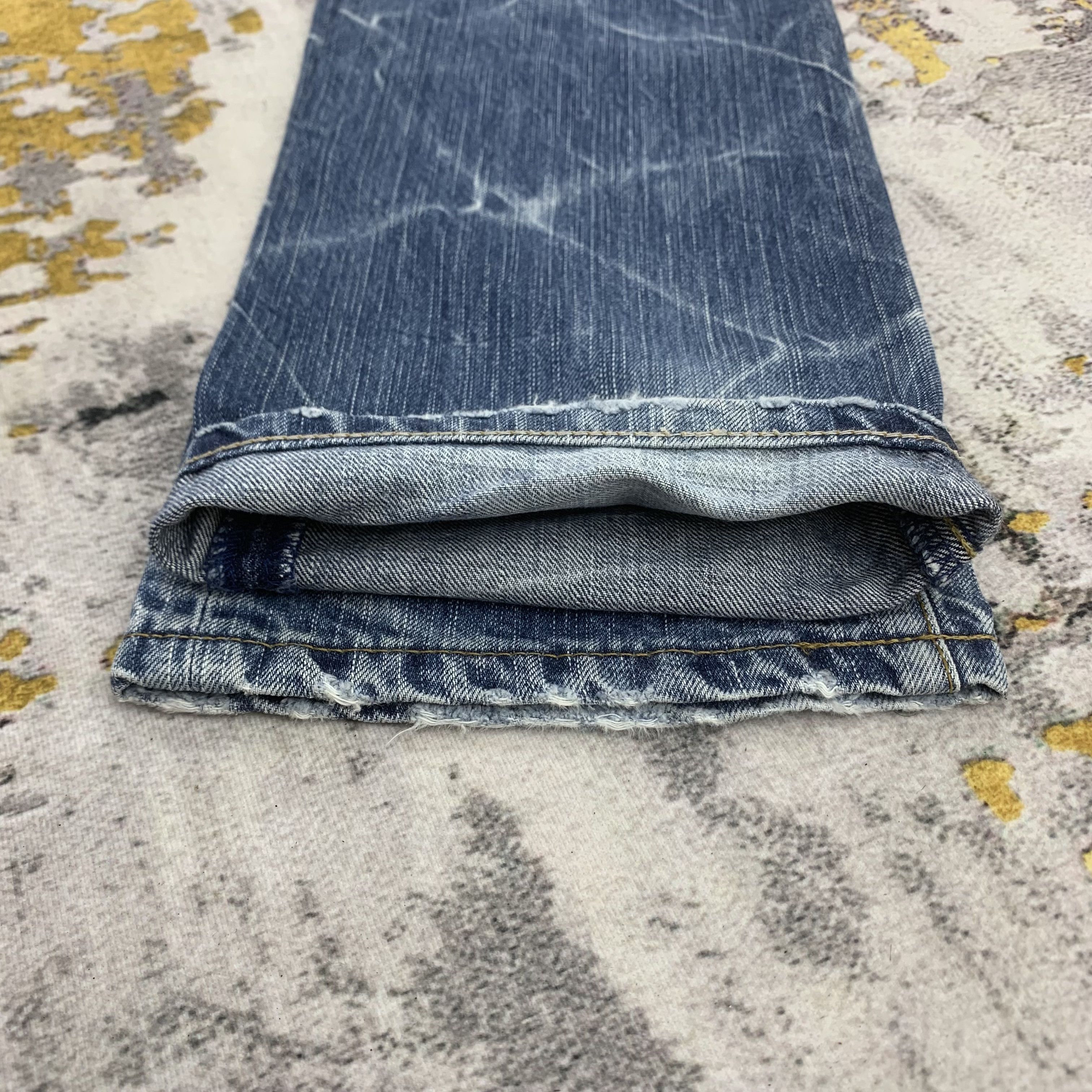Japanese Brand Ripped Jeans Blue Trip Distressed Denim Blue Way Size US 29 - 8 Thumbnail