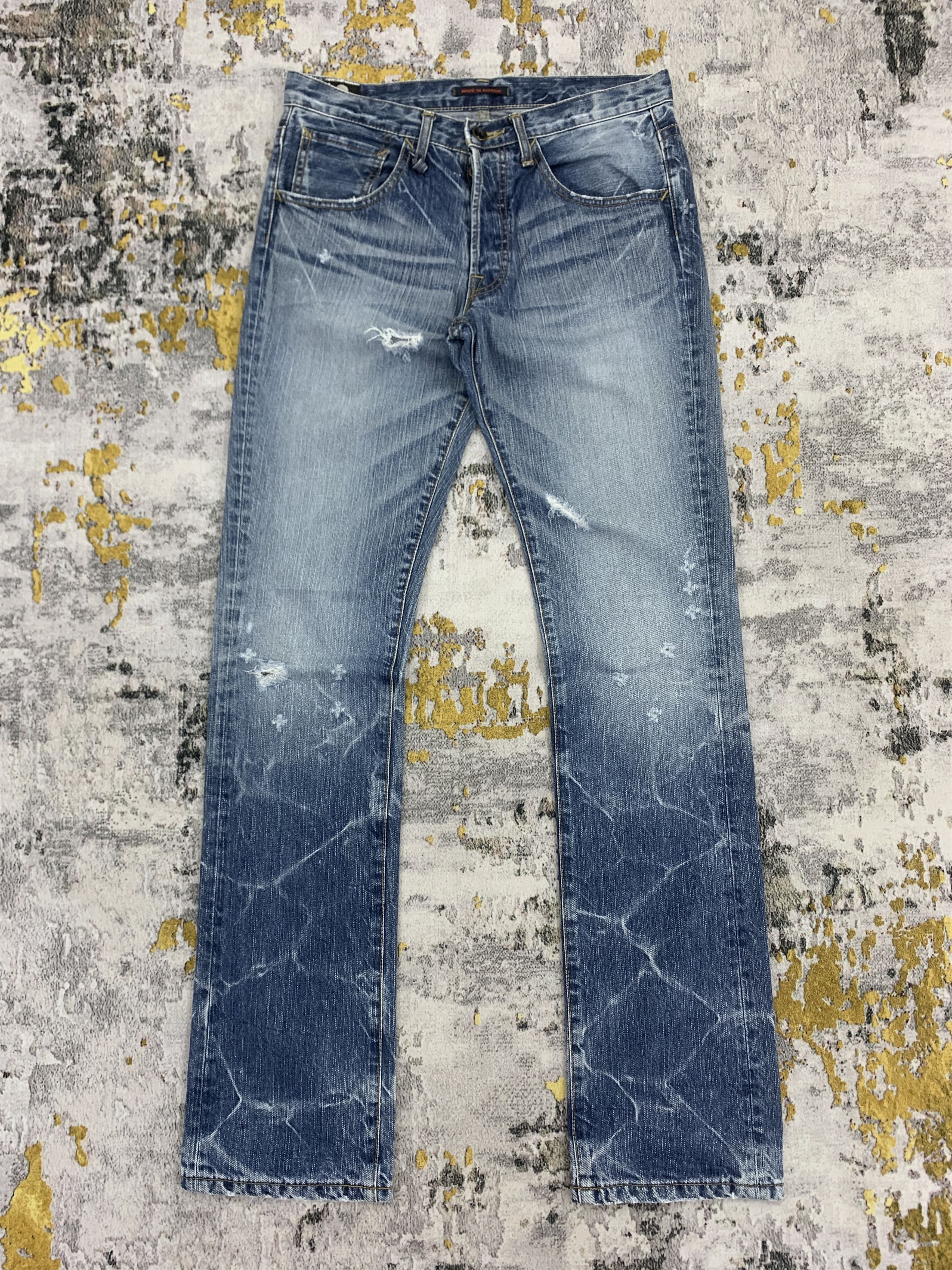 Japanese Brand Ripped Jeans Blue Trip Distressed Denim Blue Way Size US 29 - 1 Thumbnail