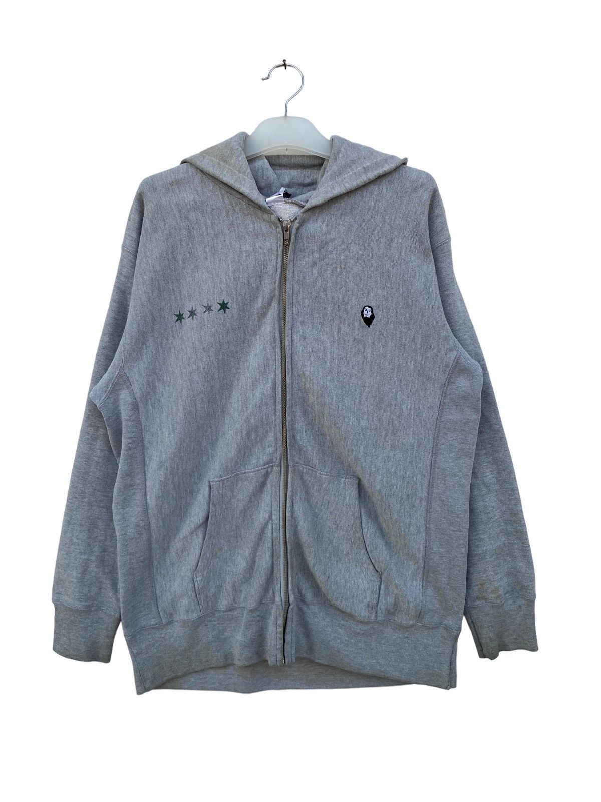 image of Vintage Oil Works Reverse Weave Thrashed Hoodie in Grey, Men's (Size XL)