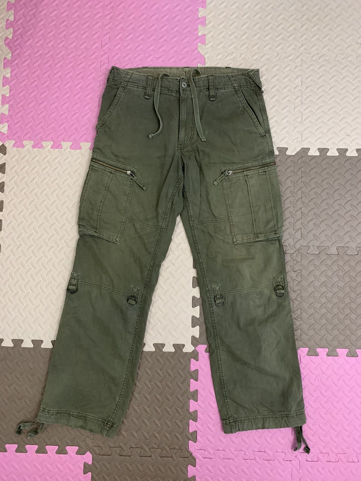 Uniqlo × Vintage Vintage Uniqlo cargos pant trouser distressed drawstring Size US 36 / EU 52 - 1 Thumbnail