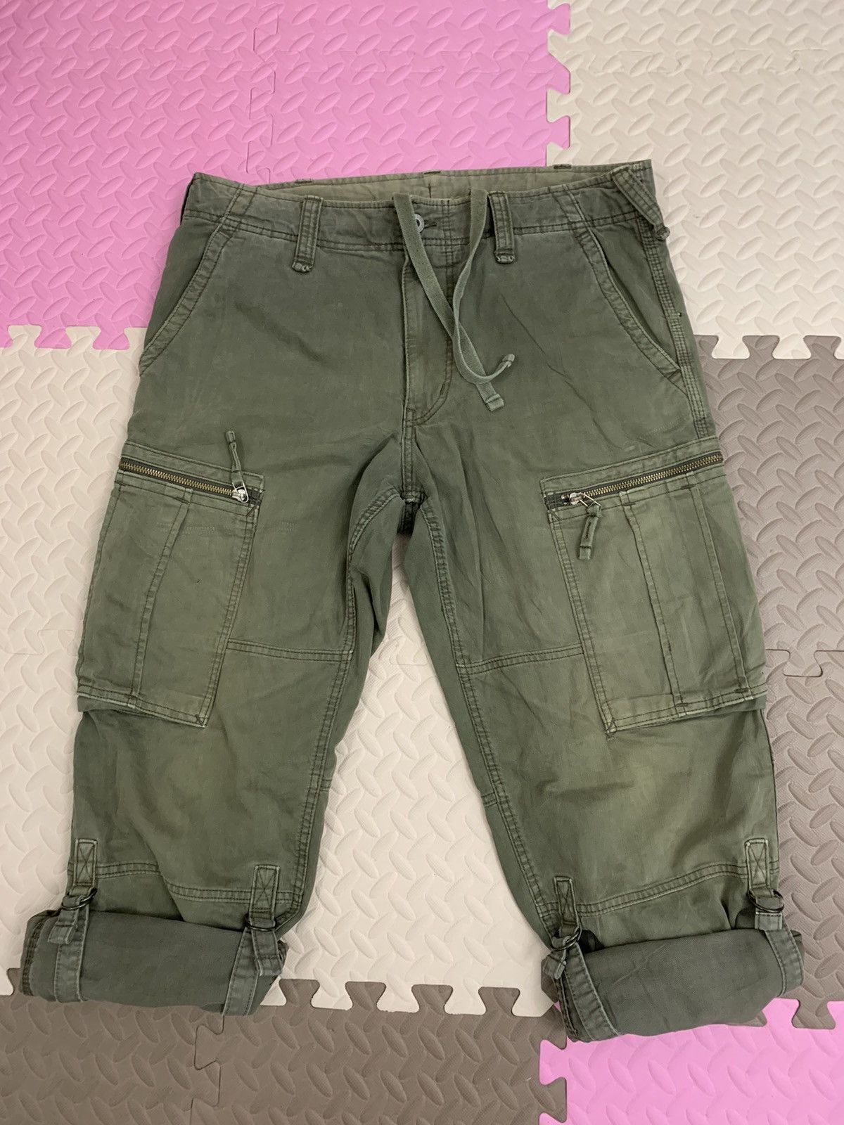 Uniqlo × Vintage Vintage Uniqlo cargos pant trouser distressed drawstring Size US 36 / EU 52 - 9 Thumbnail