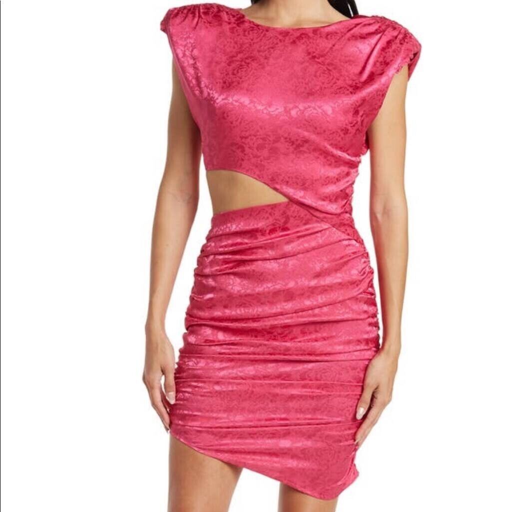 Ronny Kobo Kyle Asymmetric Cutout Ruched Sleeveless Dress
