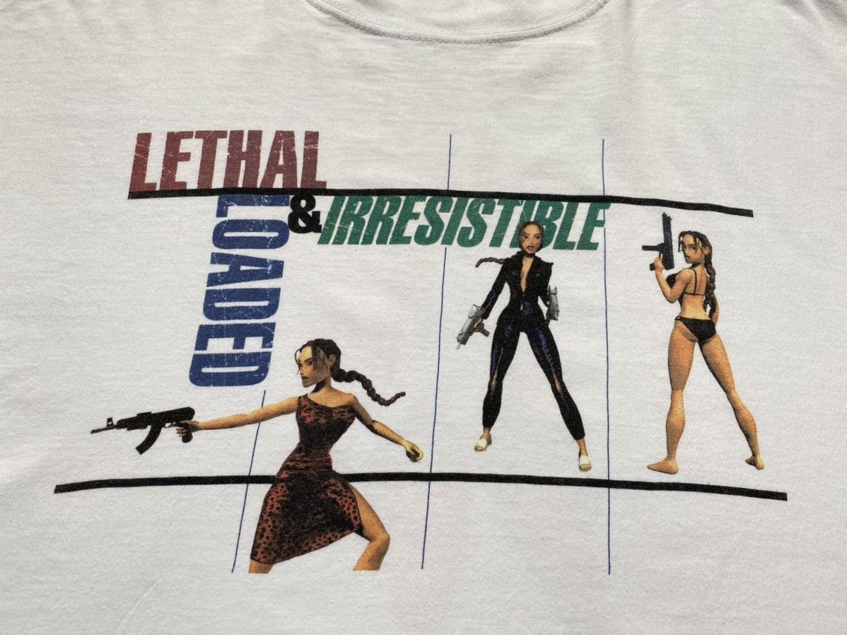 Vintage 1997 Tomb Raider Lara Croft Lethal Loaded Irresistible Tee Size US XL / EU 56 / 4 - 2 Thumbnail
