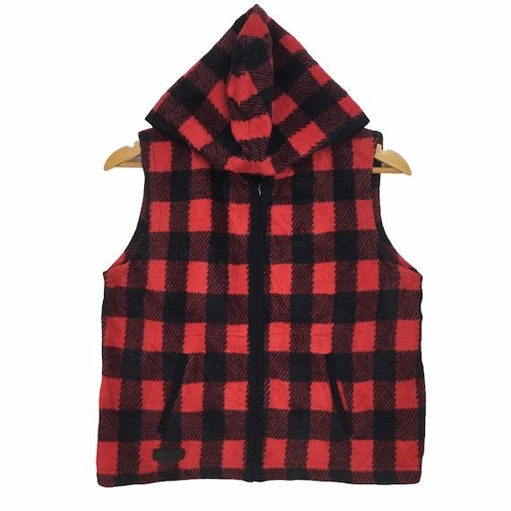 Vtg POLO RALPH LAUREN Plaid Checks Fleece Jacket Sweater