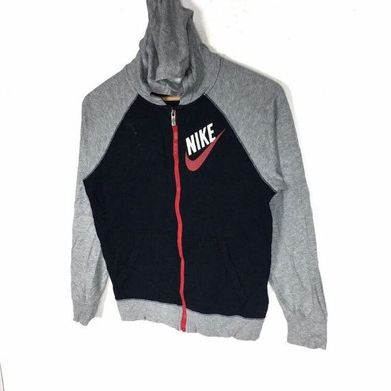 Vtg NIKE SWOOSH Side Logo Hoodie Zipper Sweater Sportswear