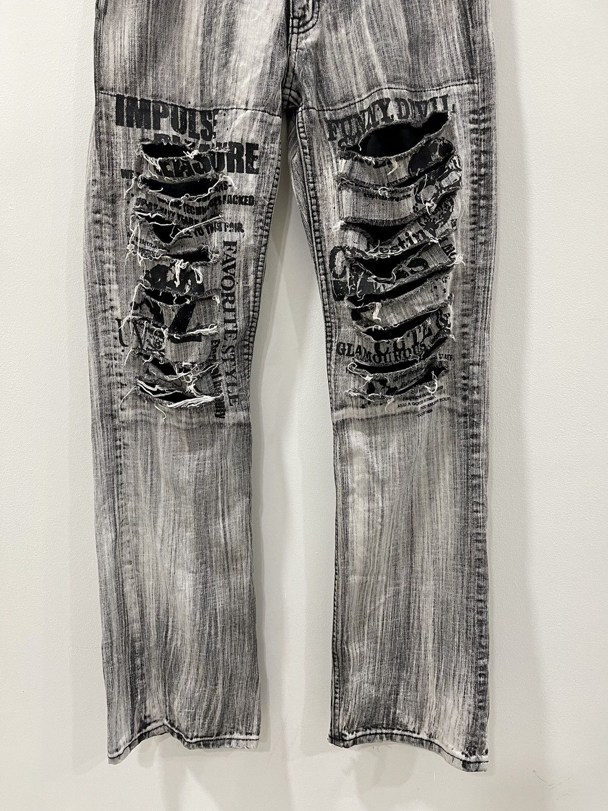 Japanese Brand VINTAGE🔥JAPAN PUNK SEDITIONARIES FLARE DISTRESSED SKULL POEM Size US 28 / EU 44 - 5 Thumbnail