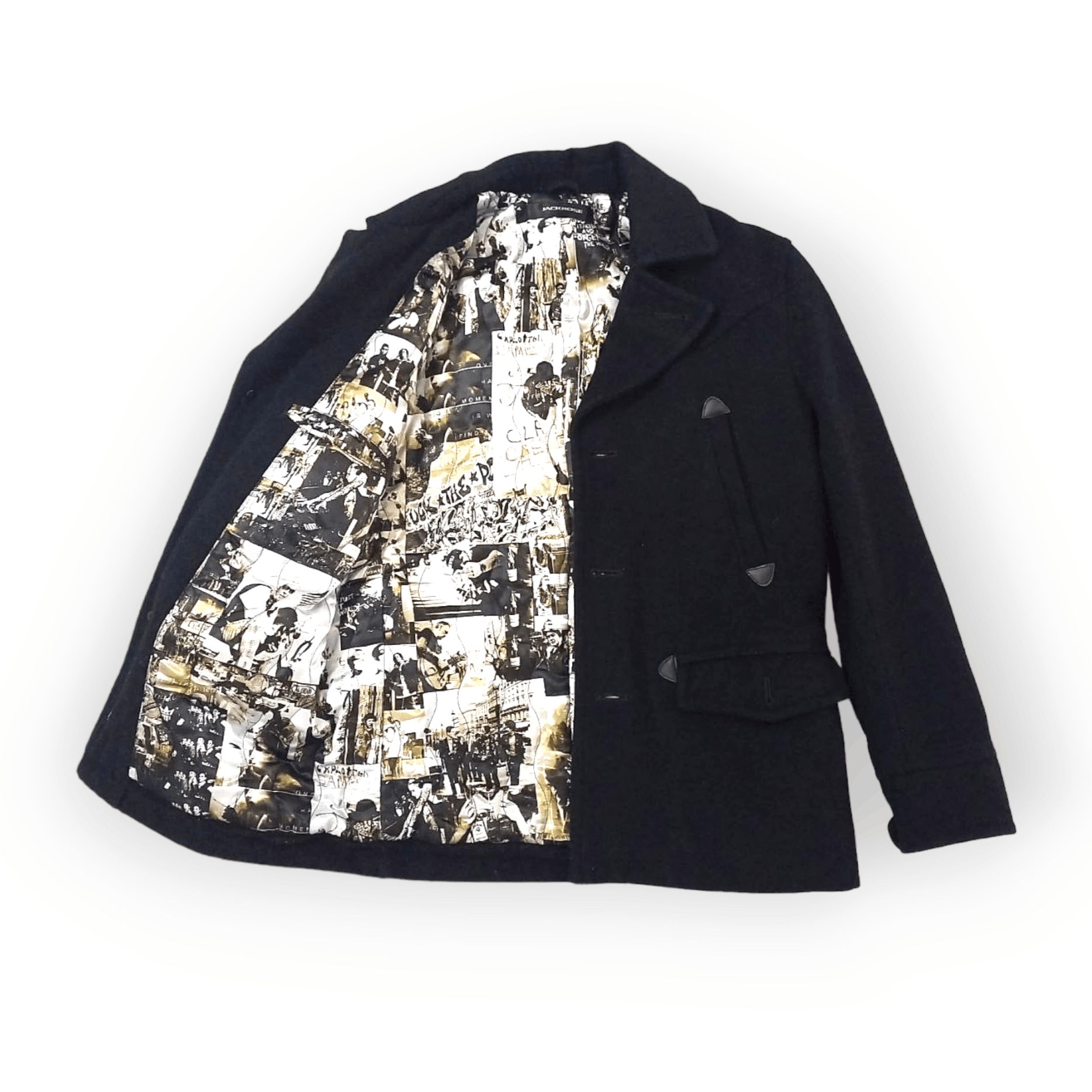 JACKROSE Single-Breasted Peacoat Wool Jacket