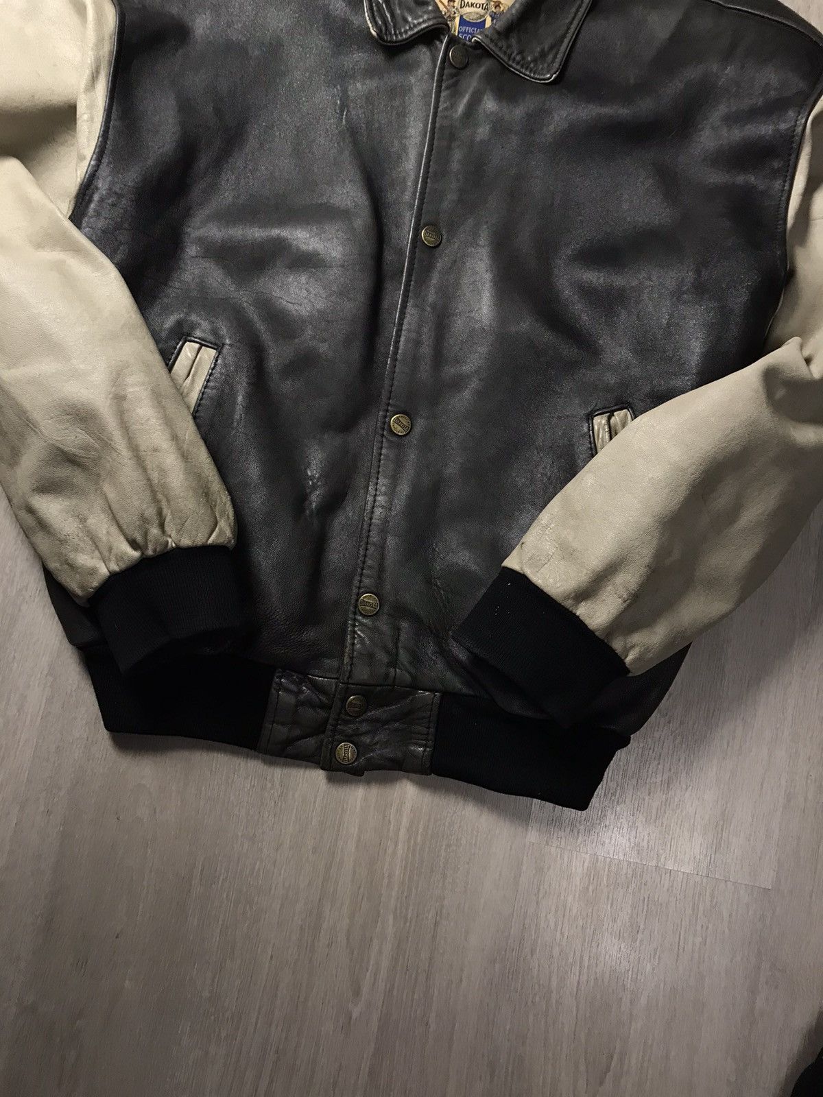 Genuine Leather Rare 🔥 80s Vintage DAKOTA biker leather jacket American 🇺🇸 Size US XXL / EU 58 / 5 - 8 Thumbnail