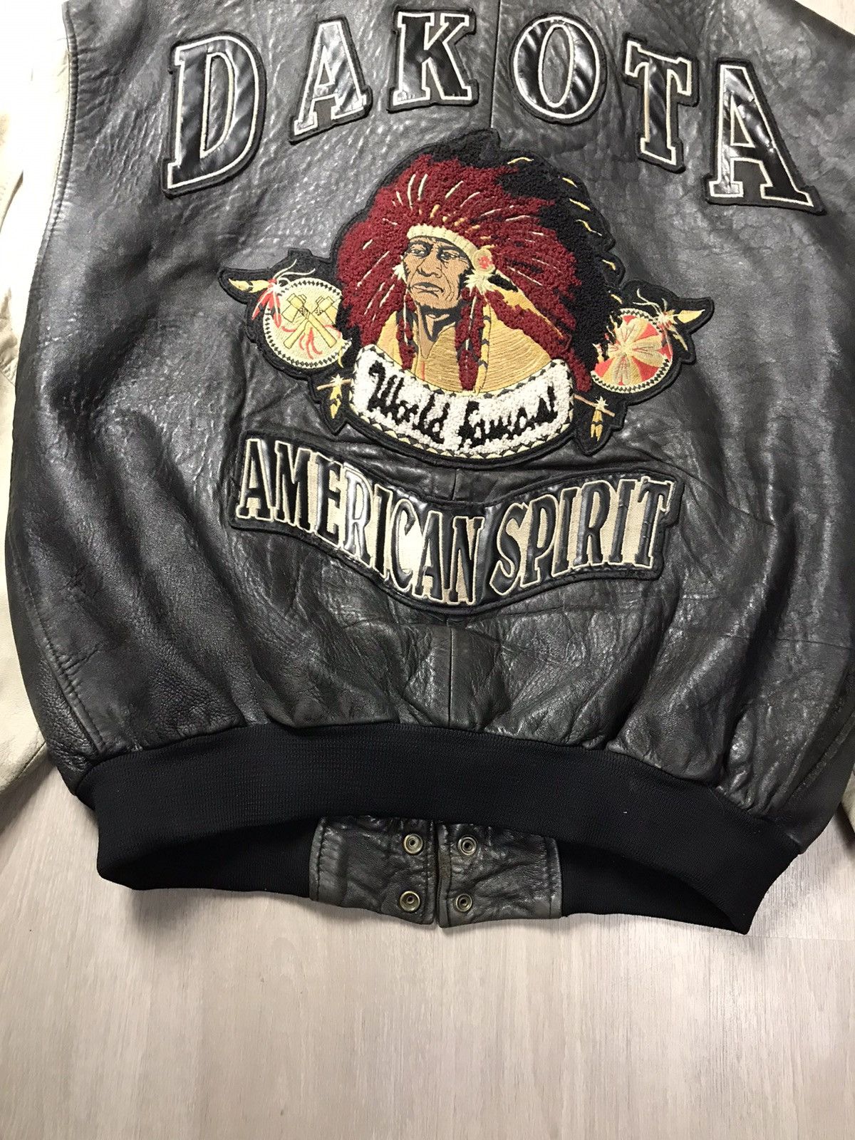 Genuine Leather Rare 🔥 80s Vintage DAKOTA biker leather jacket American 🇺🇸 Size US XXL / EU 58 / 5 - 3 Thumbnail
