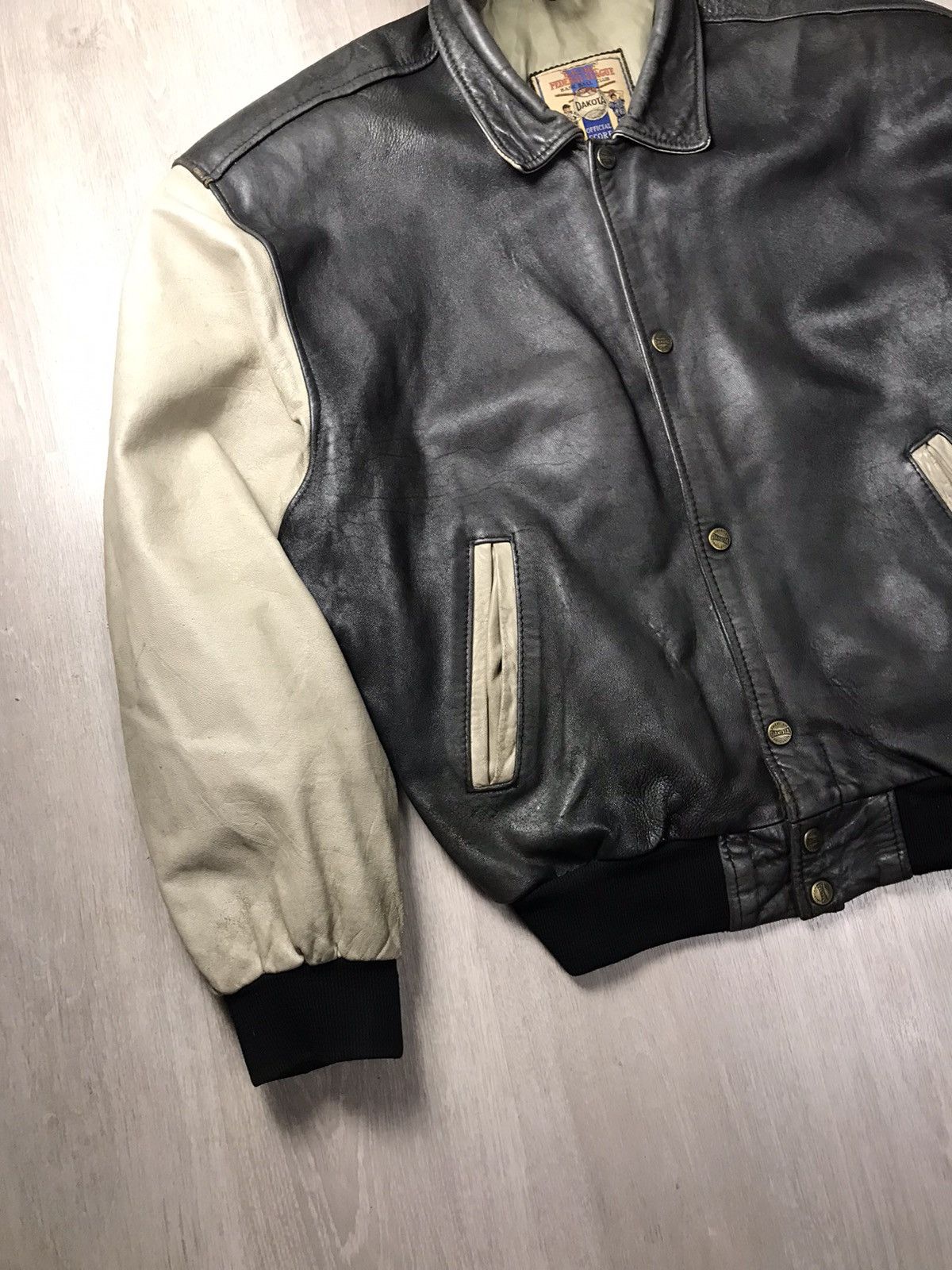 Genuine Leather Rare 🔥 80s Vintage DAKOTA biker leather jacket American 🇺🇸 Size US XXL / EU 58 / 5 - 10 Thumbnail