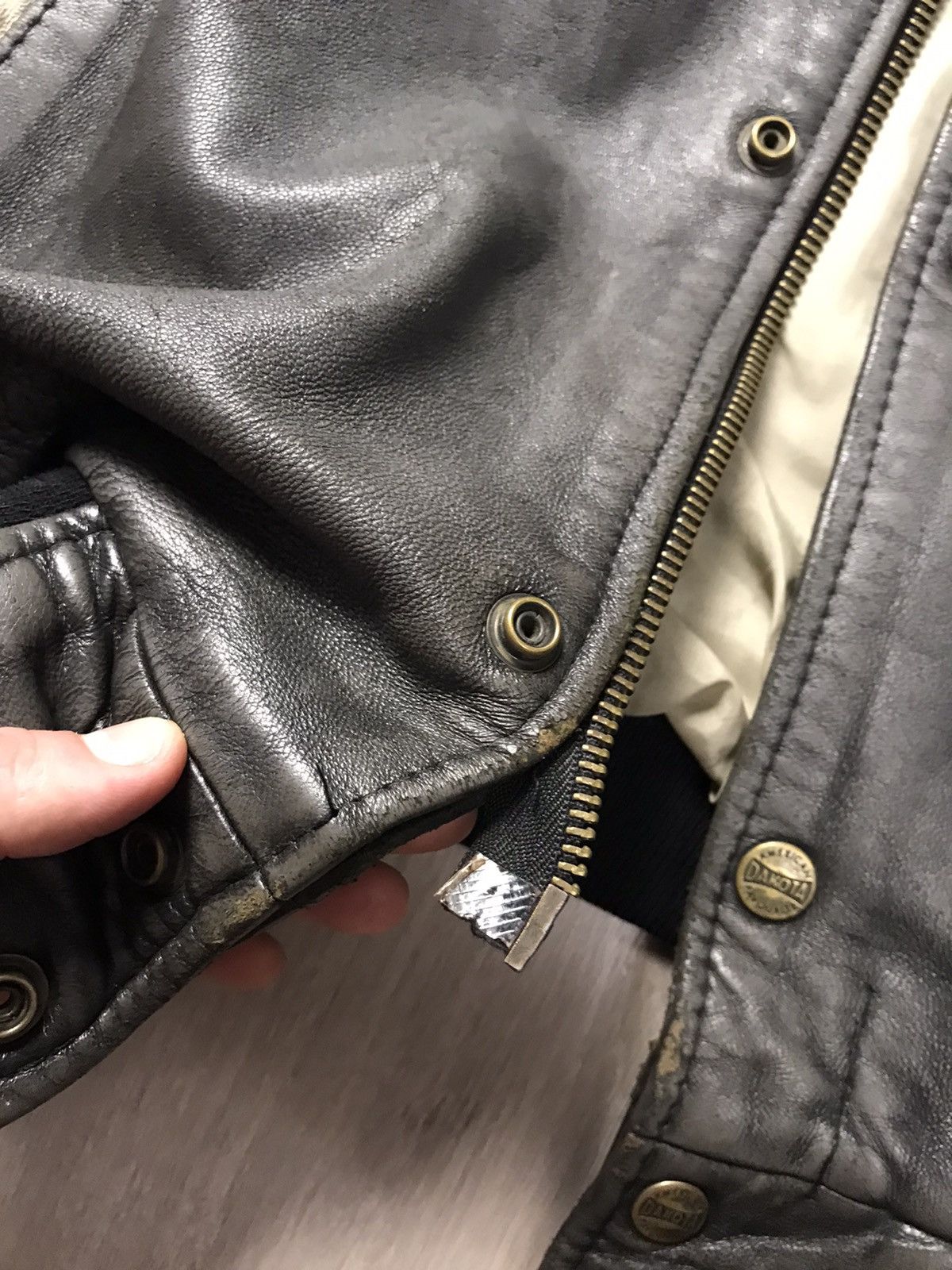 Genuine Leather Rare 🔥 80s Vintage DAKOTA biker leather jacket American 🇺🇸 Size US XXL / EU 58 / 5 - 19 Thumbnail