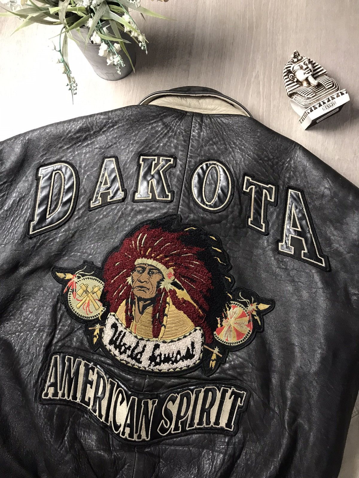 Genuine Leather Rare 🔥 80s Vintage DAKOTA biker leather jacket American 🇺🇸 Size US XXL / EU 58 / 5 - 2 Thumbnail