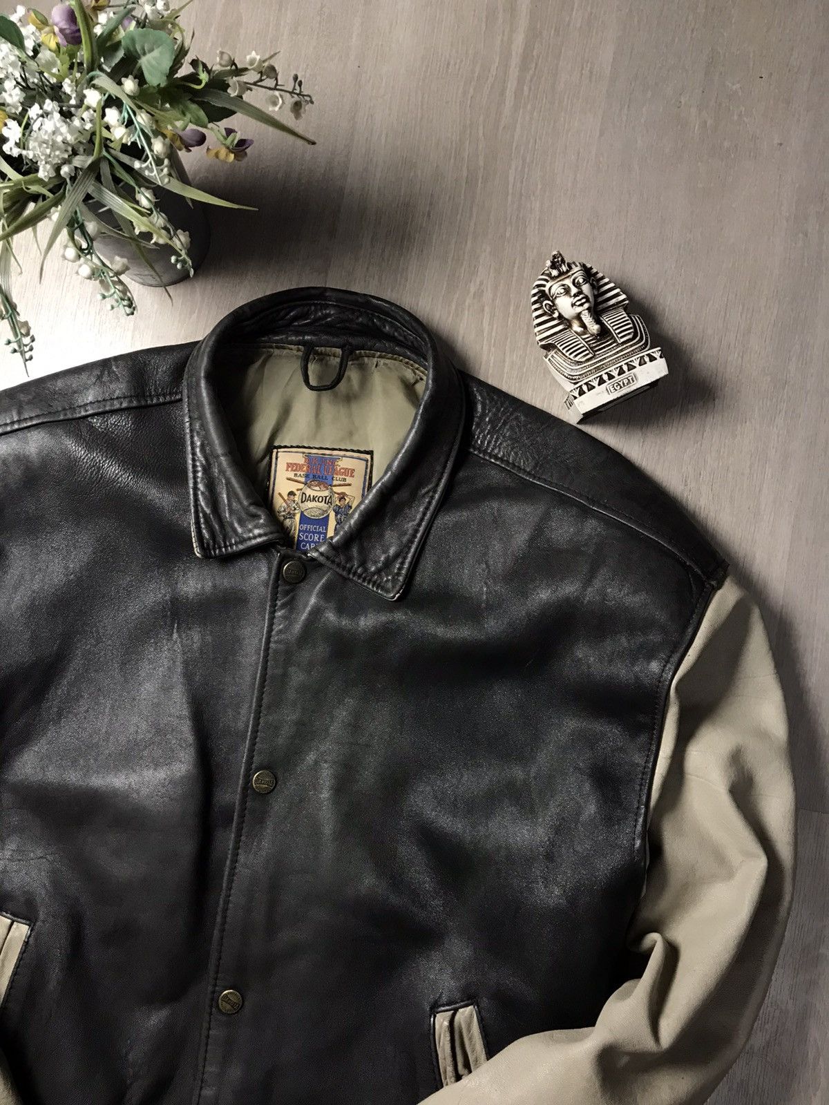 Genuine Leather Rare 🔥 80s Vintage DAKOTA biker leather jacket American 🇺🇸 Size US XXL / EU 58 / 5 - 7 Thumbnail