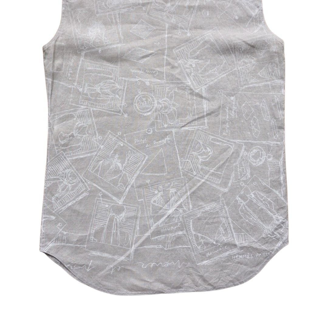Hermes Vintage Hermes sleeveless shirt full print linen Size US M / EU 48-50 / 2 - 6 Thumbnail